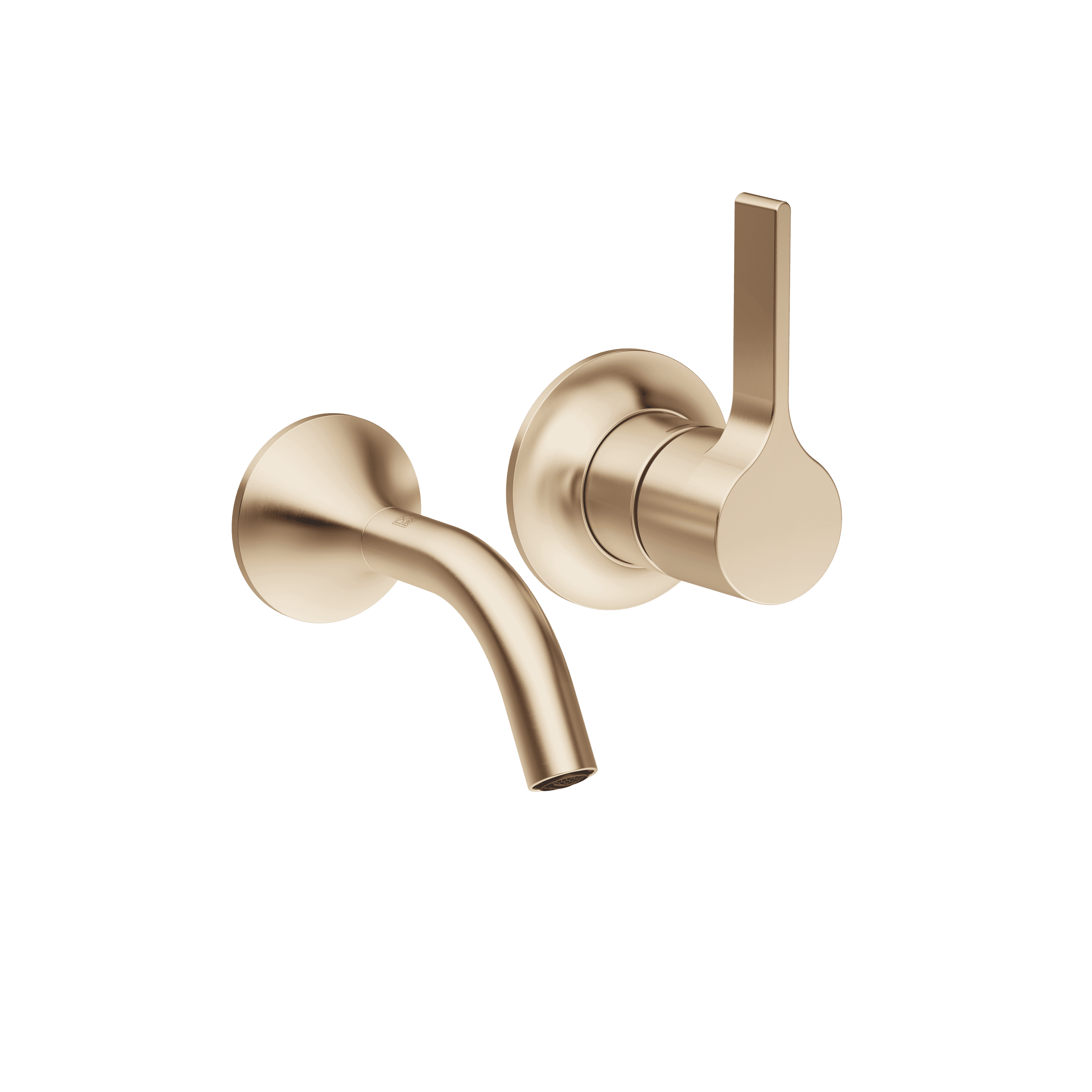 VAIA Wall-mounted single-lever basin mixer without pop-up waste in Brushed Champagne (22kt Gold)