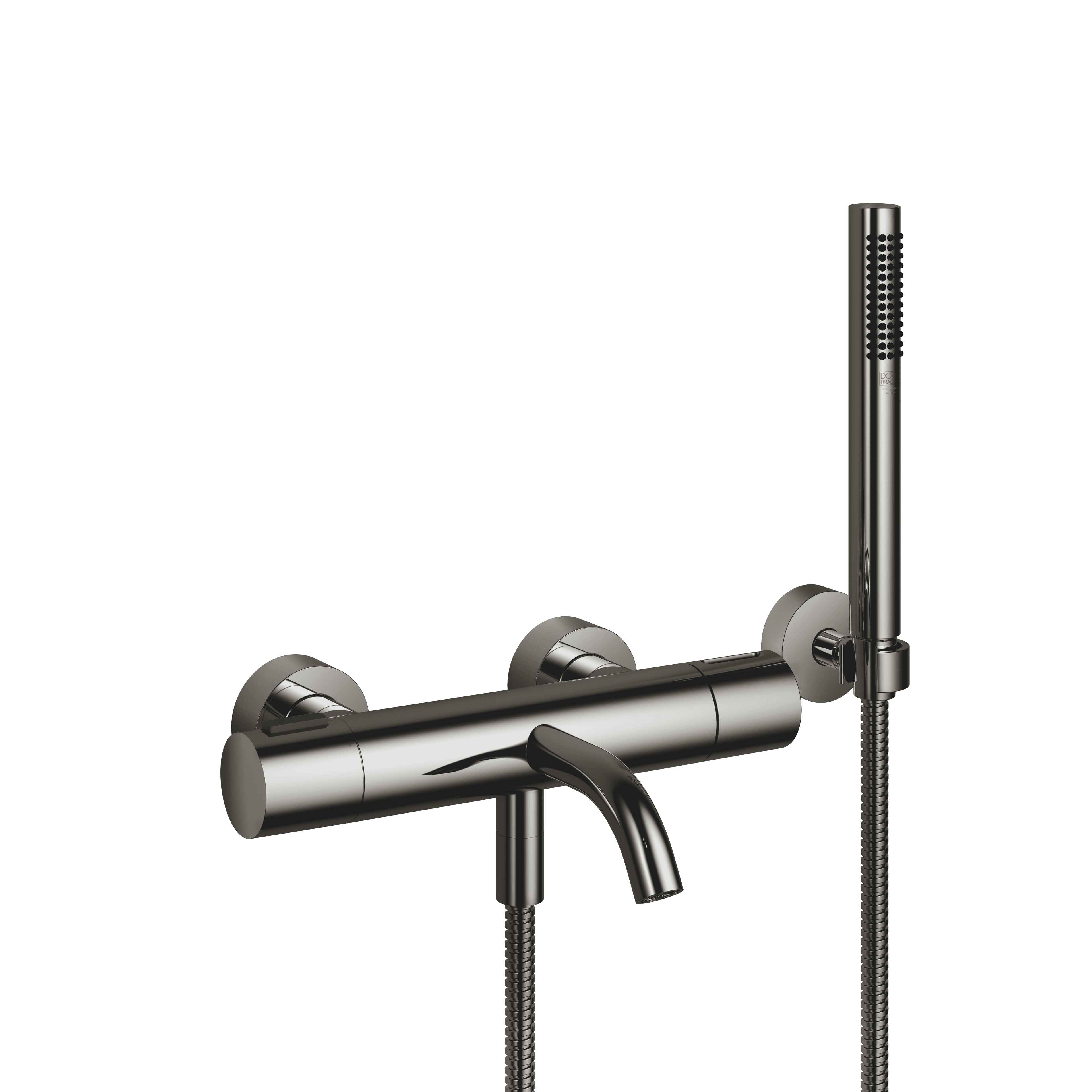 META Bath thermostat for wall mounting with hand shower set in Dark Chrome