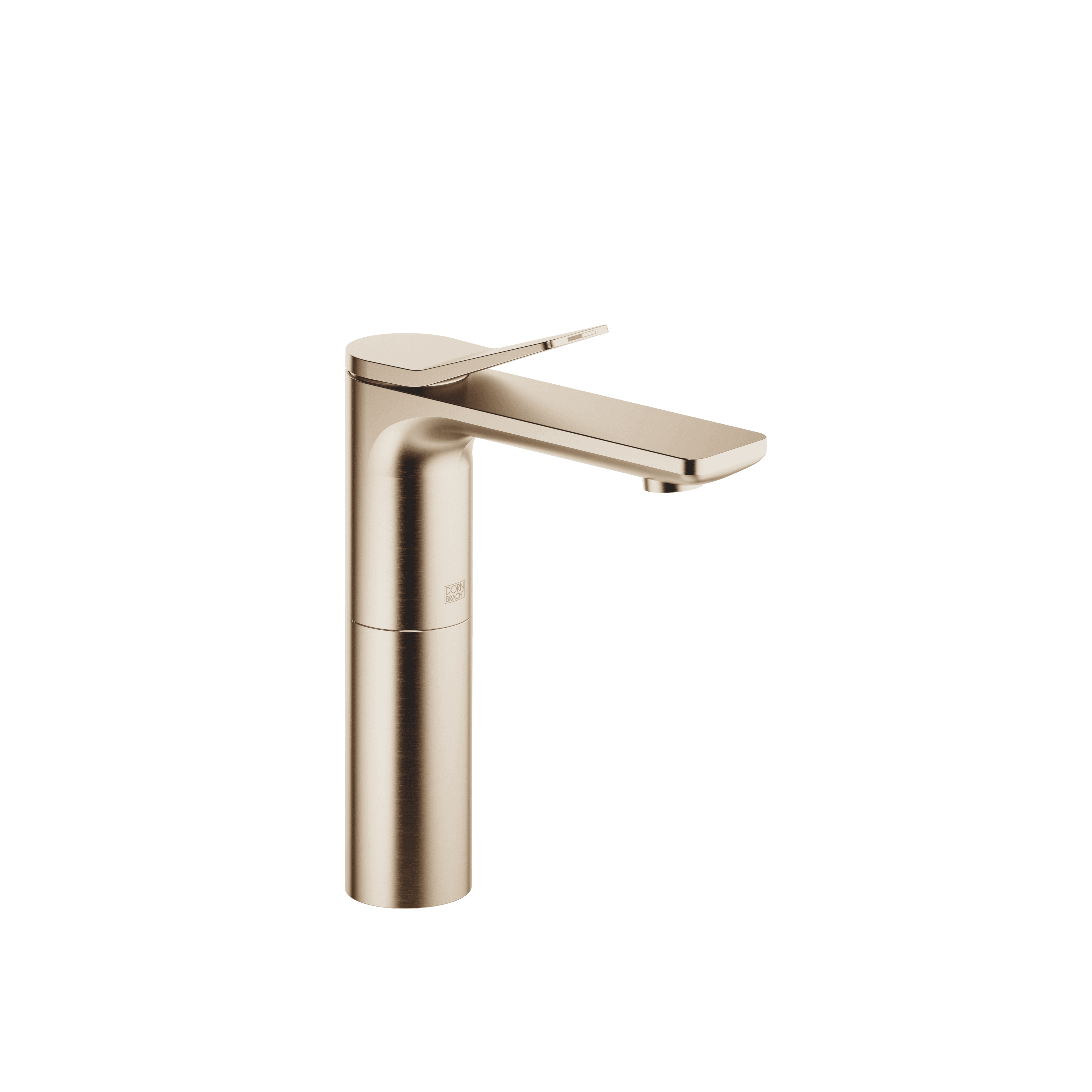 LISSÉ Single-lever basin mixer with raised base without pop-up waste in Brushed Light Gold (PVD)