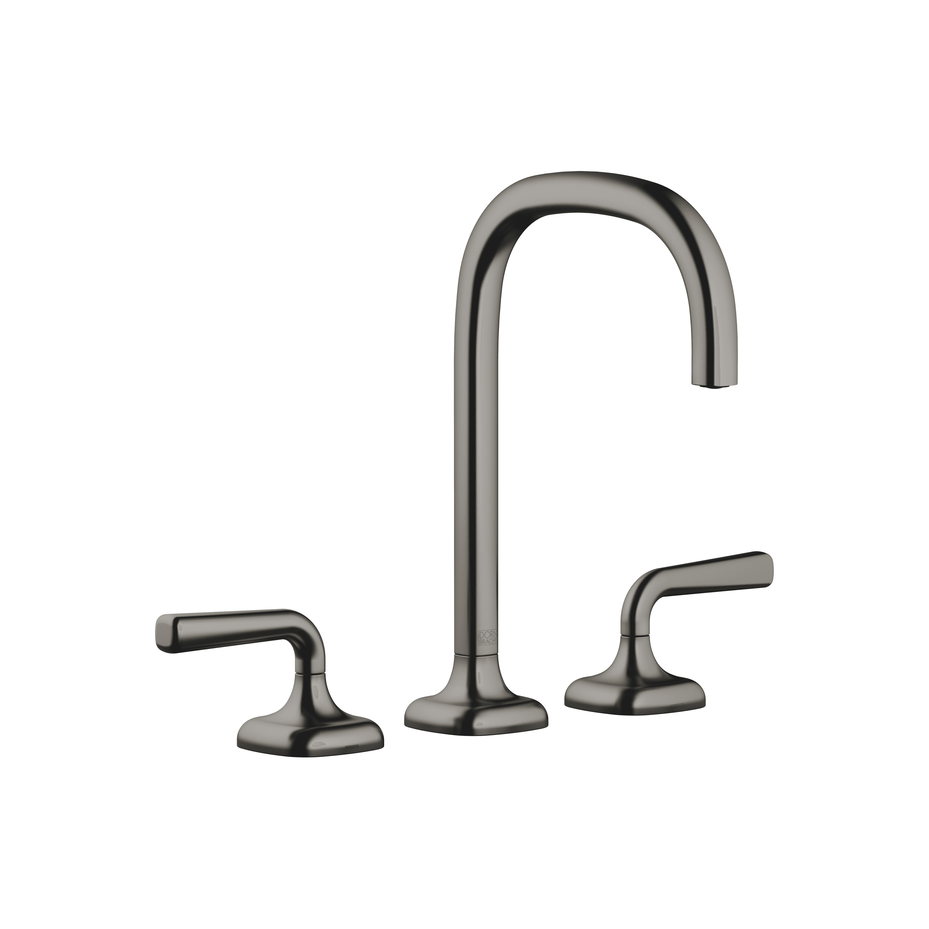 COYA Three-hole basin mixer with pop-up waste in Brushed Dark Platinum