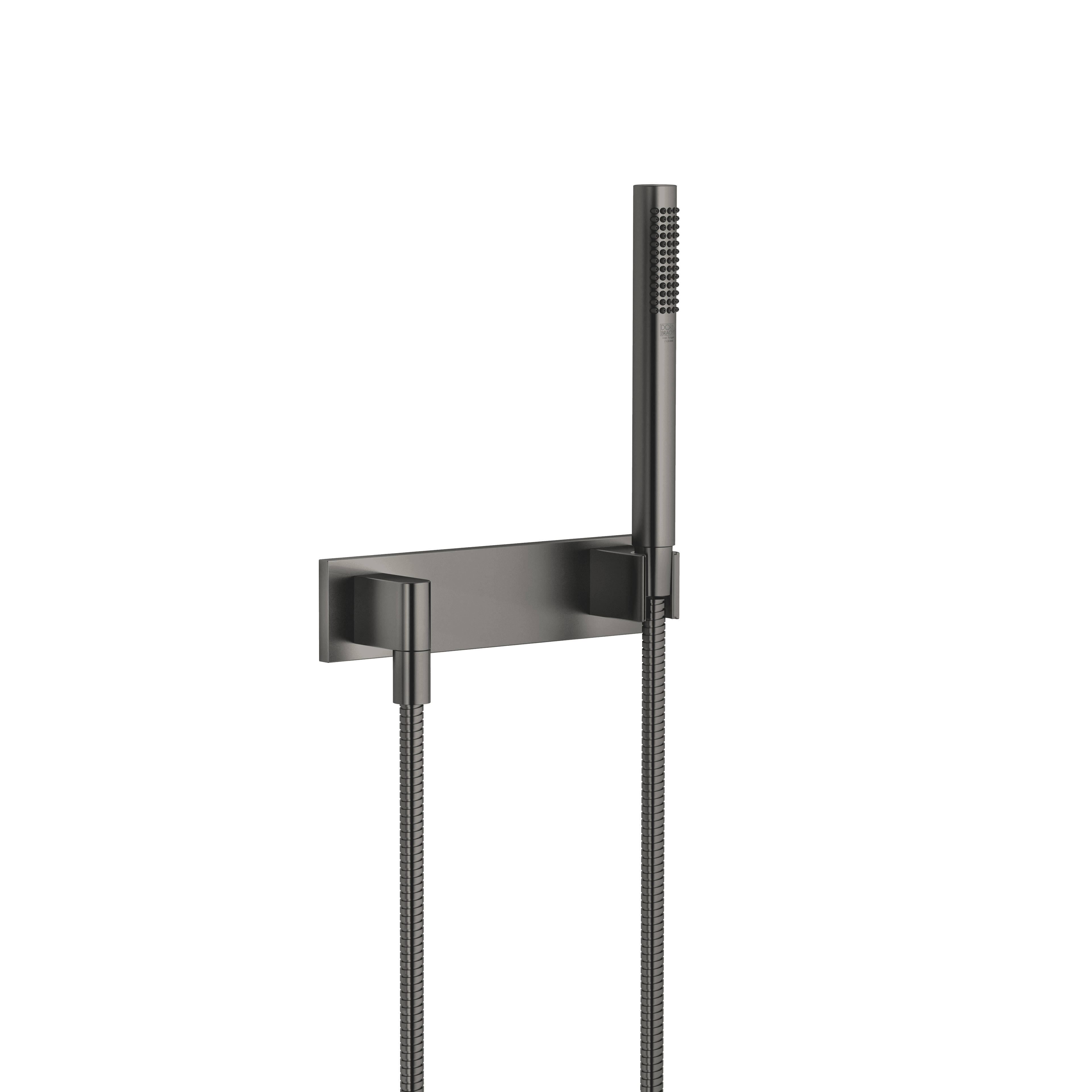 Hand shower set with cover plate in Brushed Dark Platinum