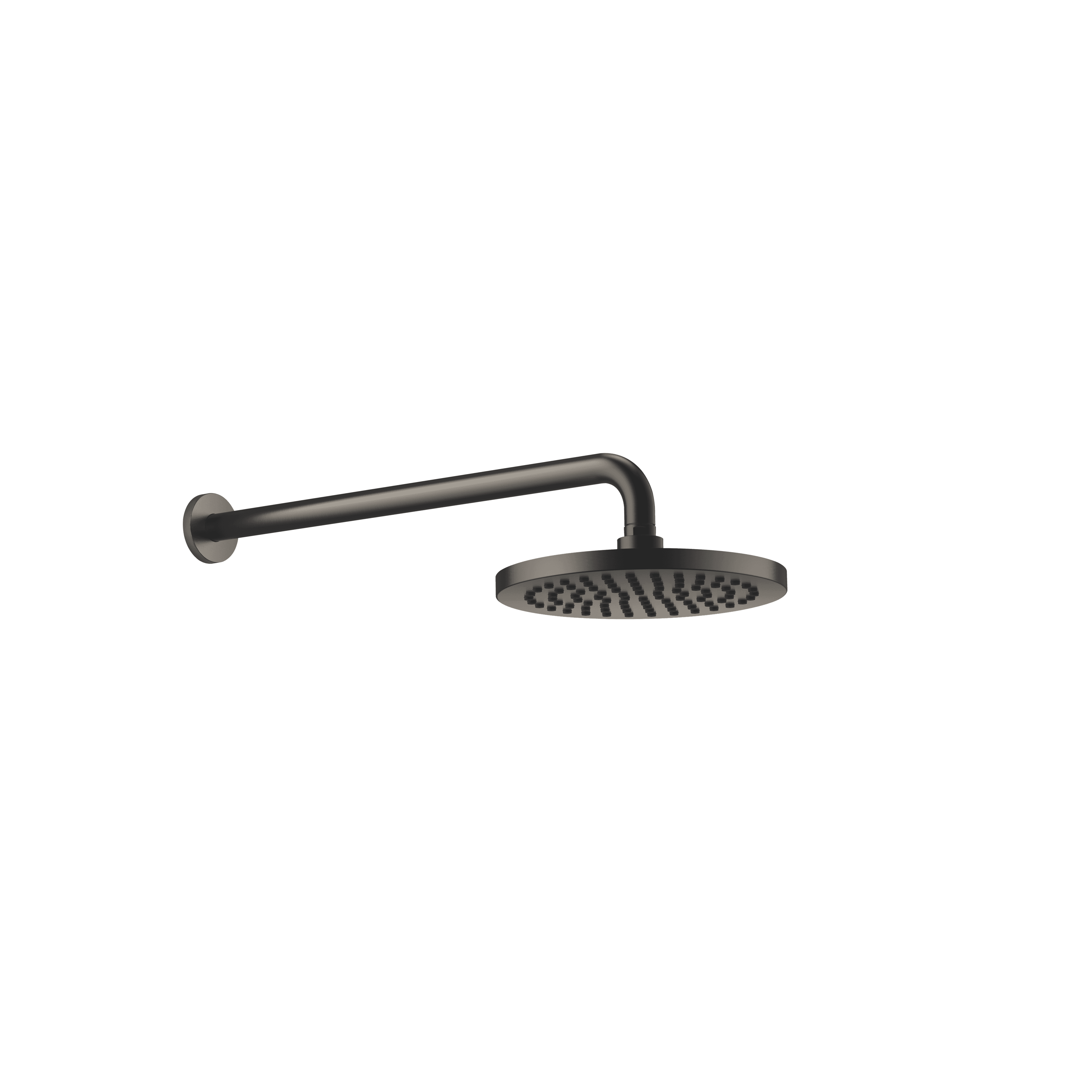 Rain shower with wall fixing FlowReduce 220 mm in Brushed Dark Platinum