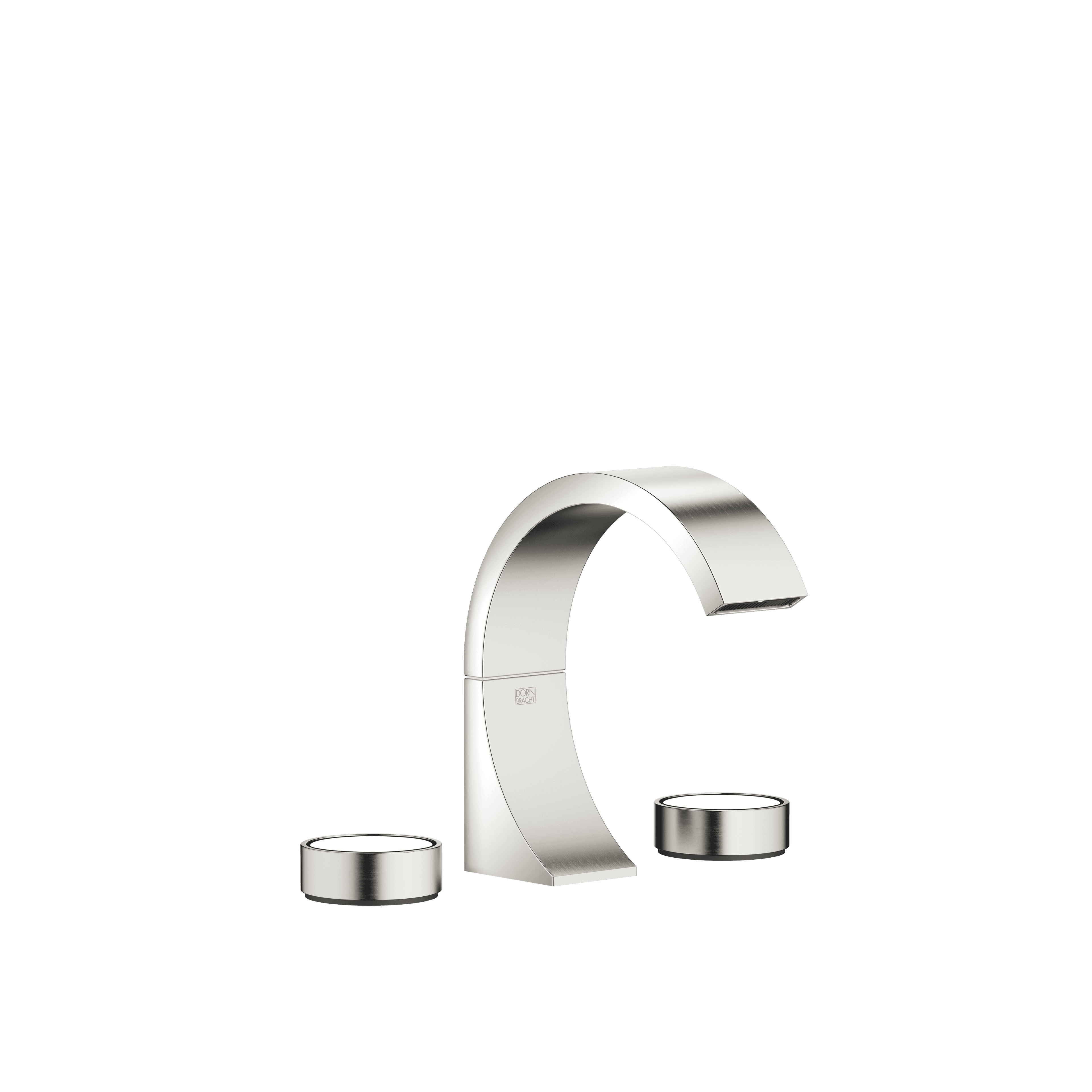 CYO Three-hole basin mixer with pop-up waste without design element in Platinum / Brushed Platinum