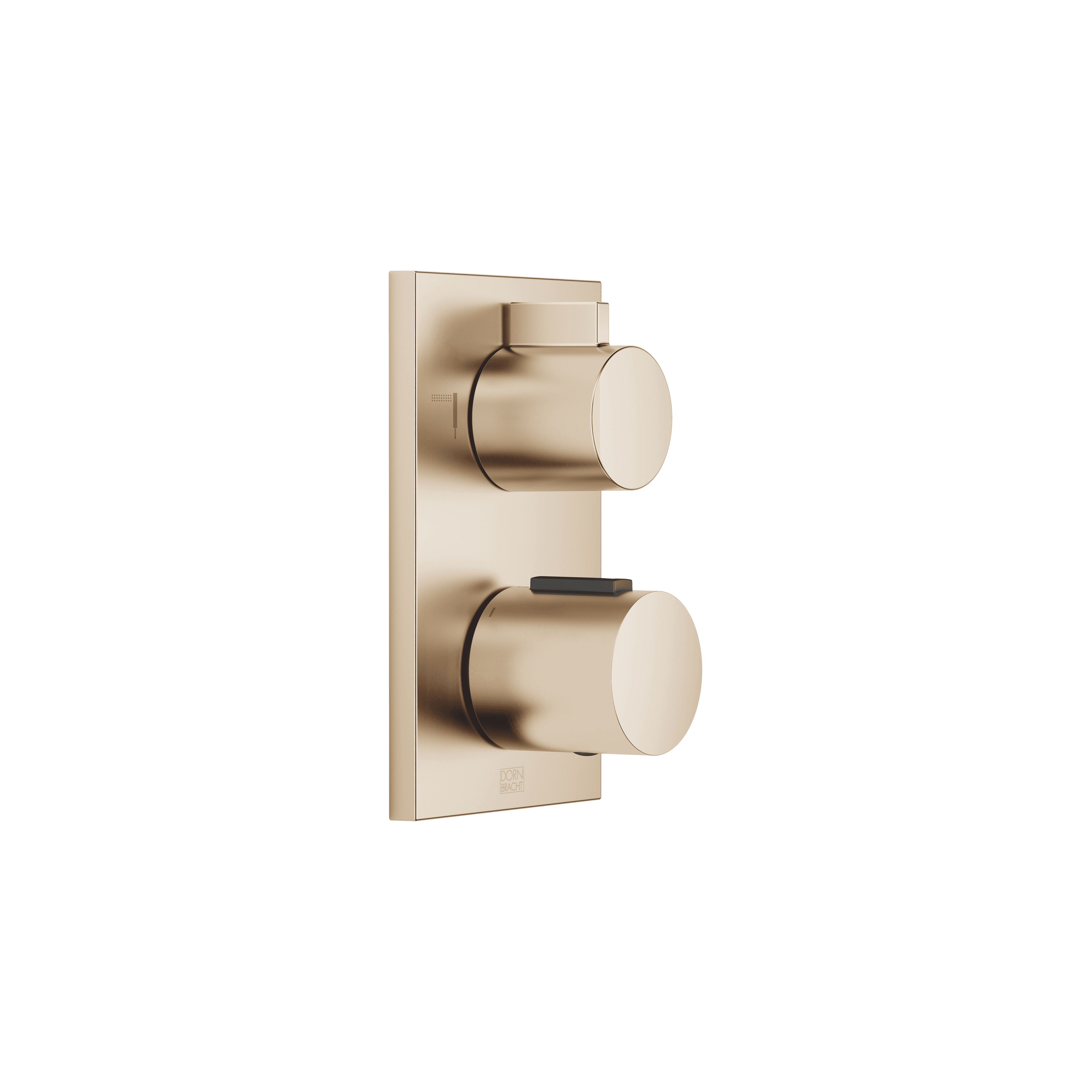 Concealed thermostat with two function volume control in Brushed Champagne (22kt Gold)