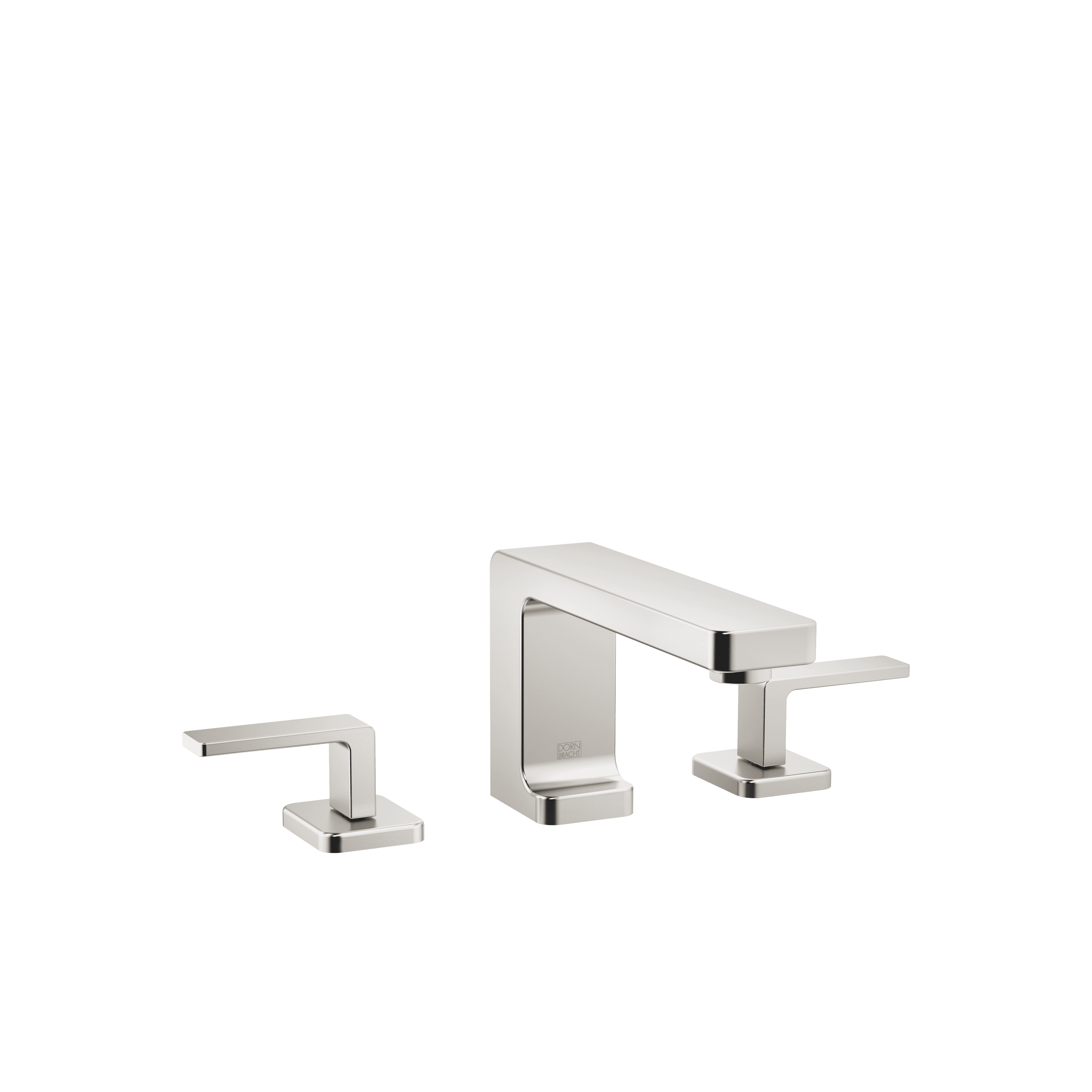 LULU Three-hole basin mixer with pop-up waste in Brushed Platinum