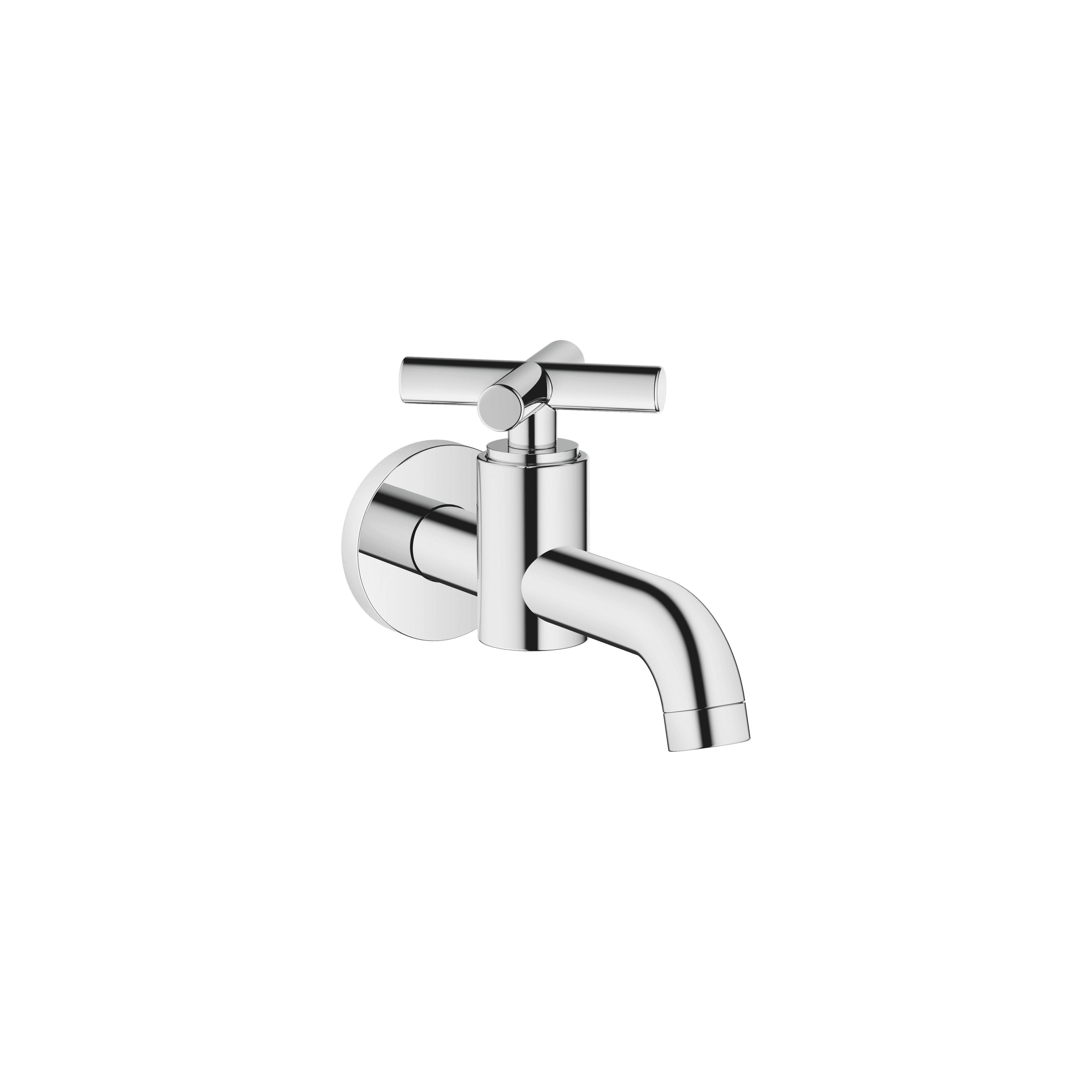 TARA Wall-mounted valve cold water without pop-up waste in Chrome