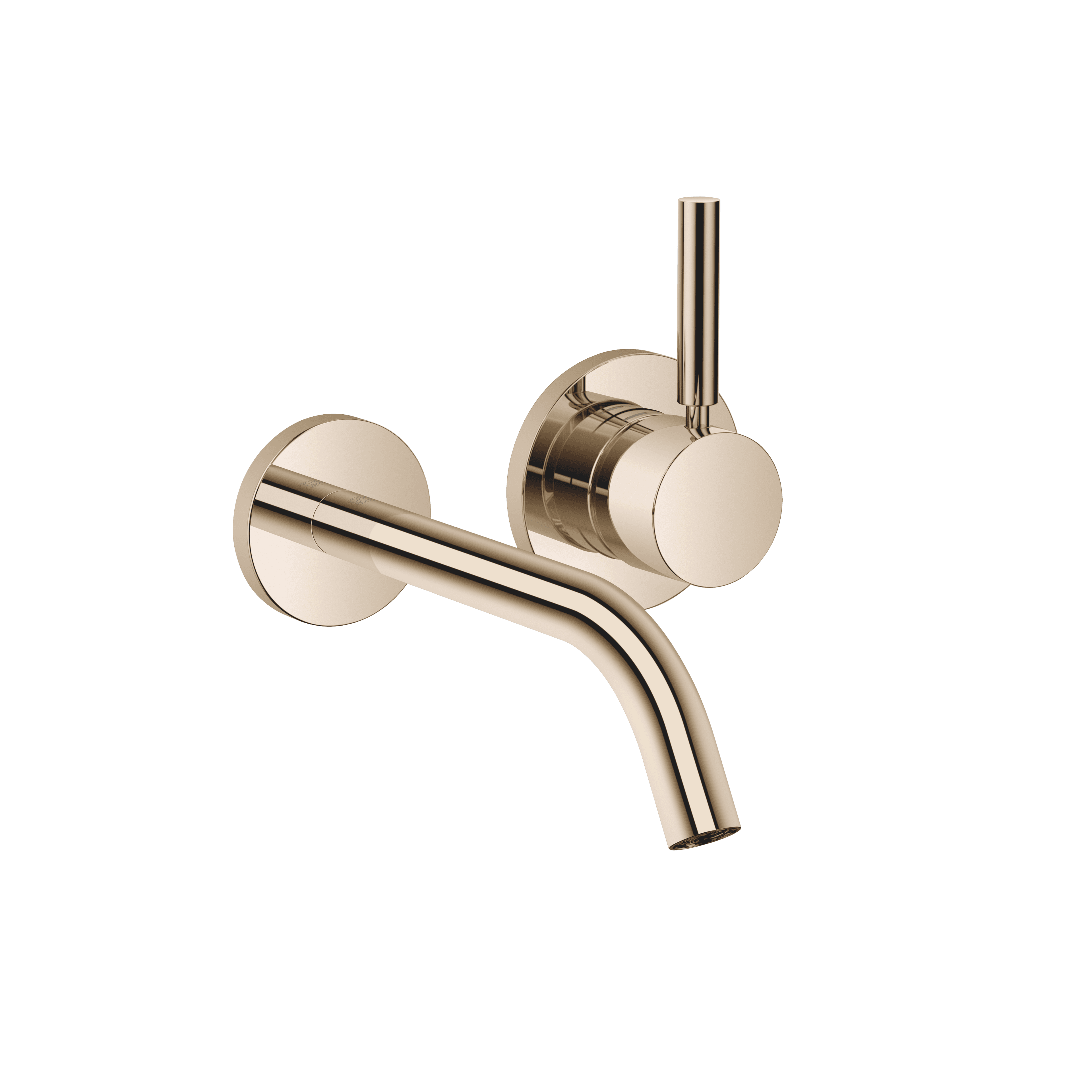 META Wall-mounted single-lever basin mixer without pop-up waste in Light Gold (PVD)