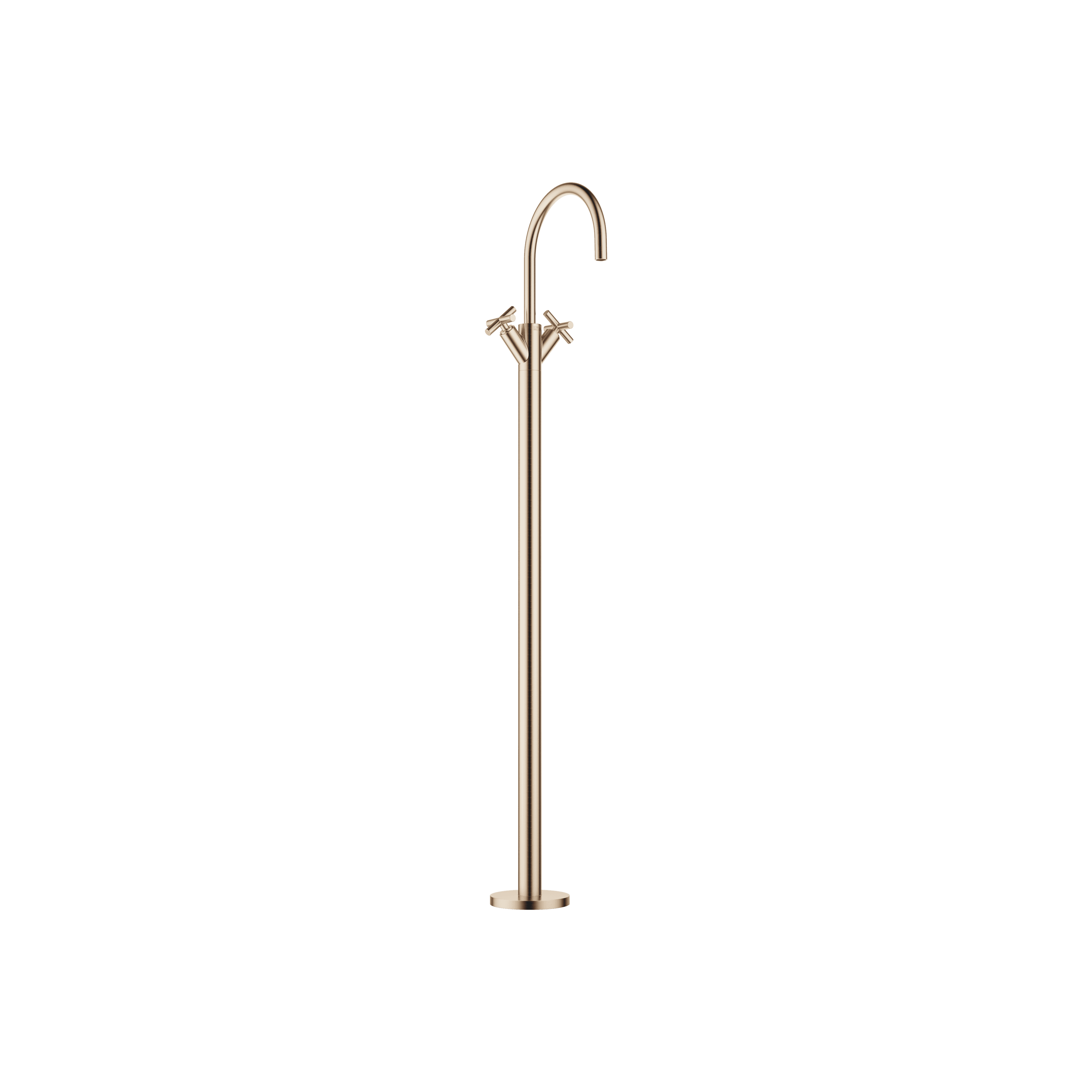 TARA Single-hole basin mixer with stand pipe without pop-up waste in Brushed Champagne (22kt Gold)