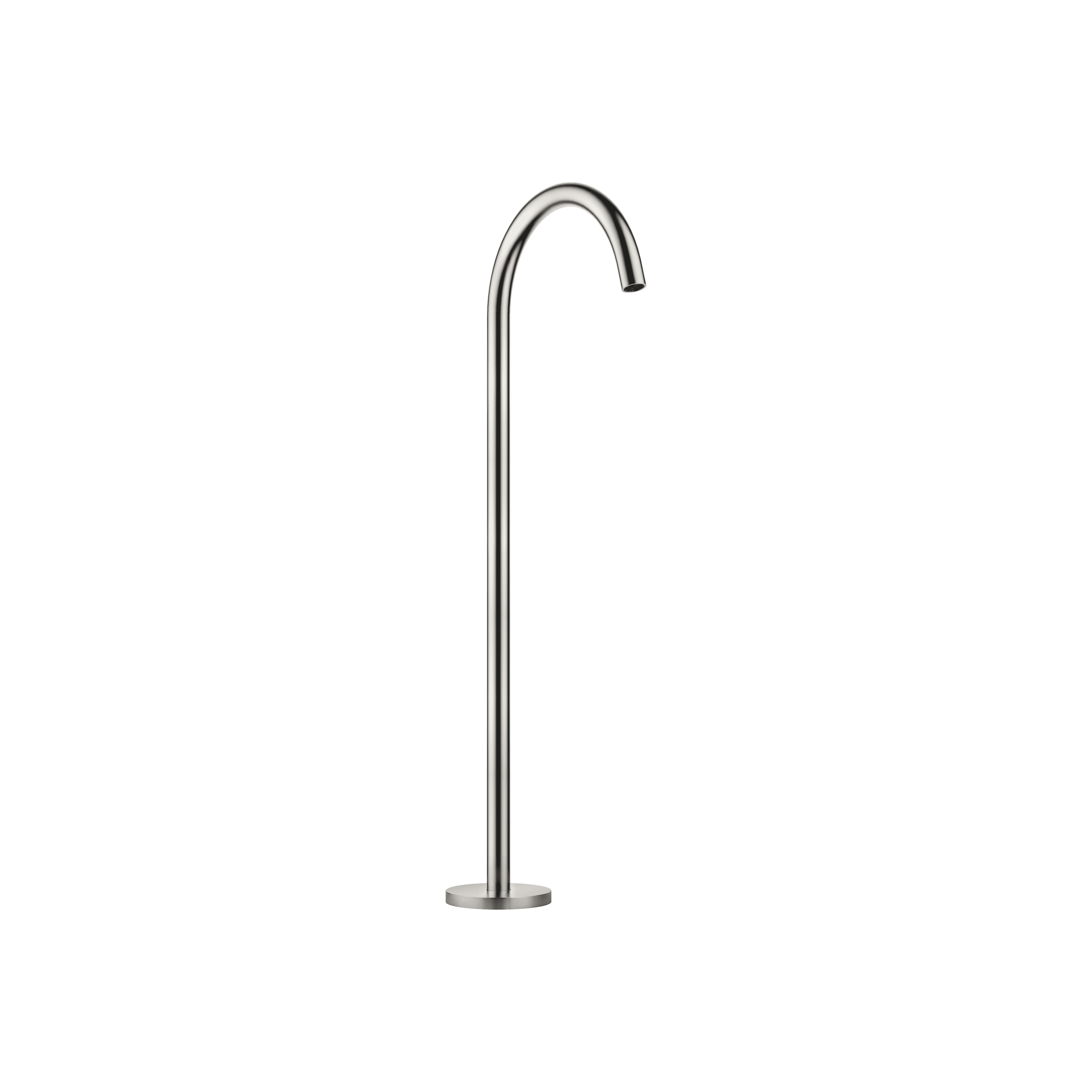 META Bath spout without diverter for free-standing assembly in Brushed Platinum