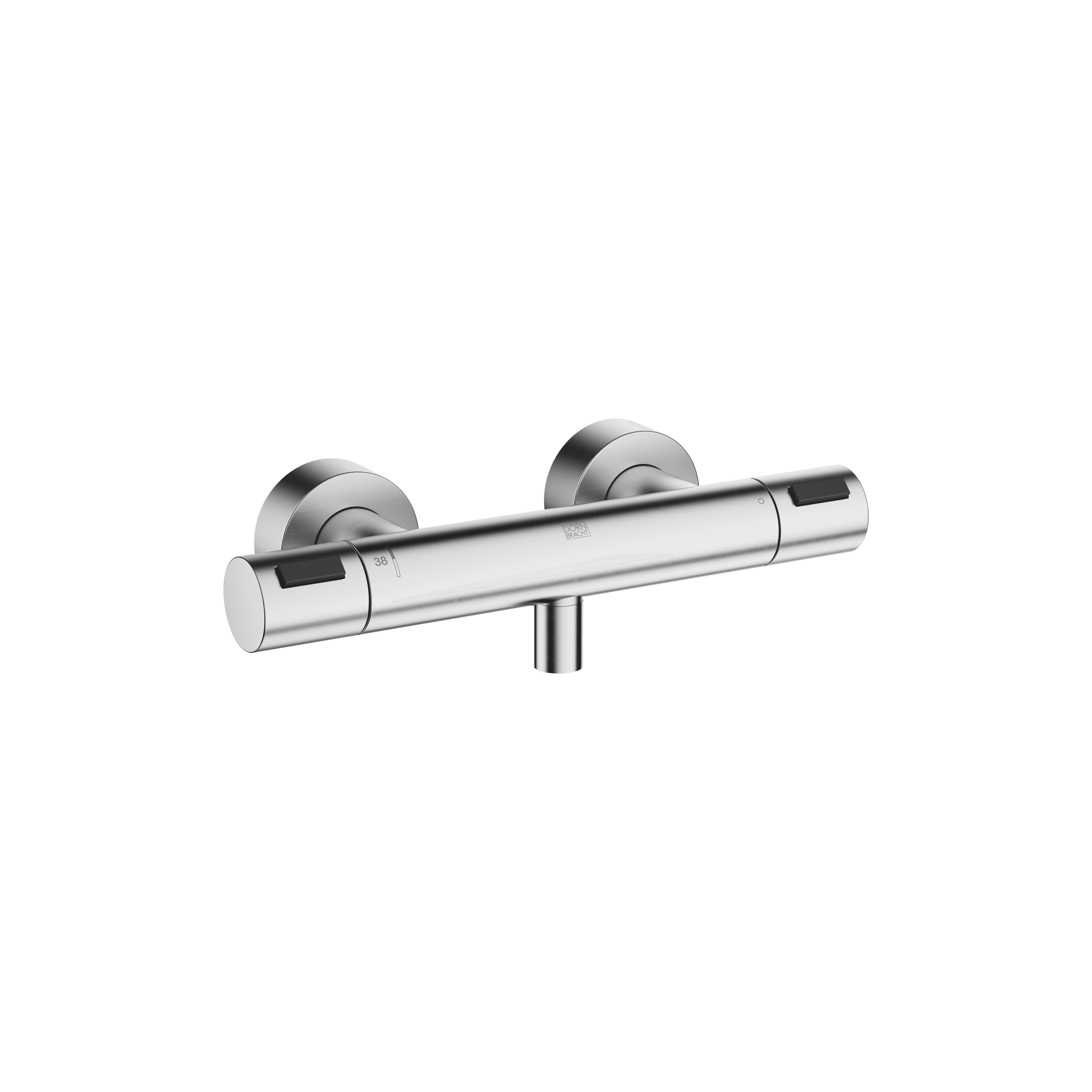 Shower thermostat for wall mounting in Brushed Chrome