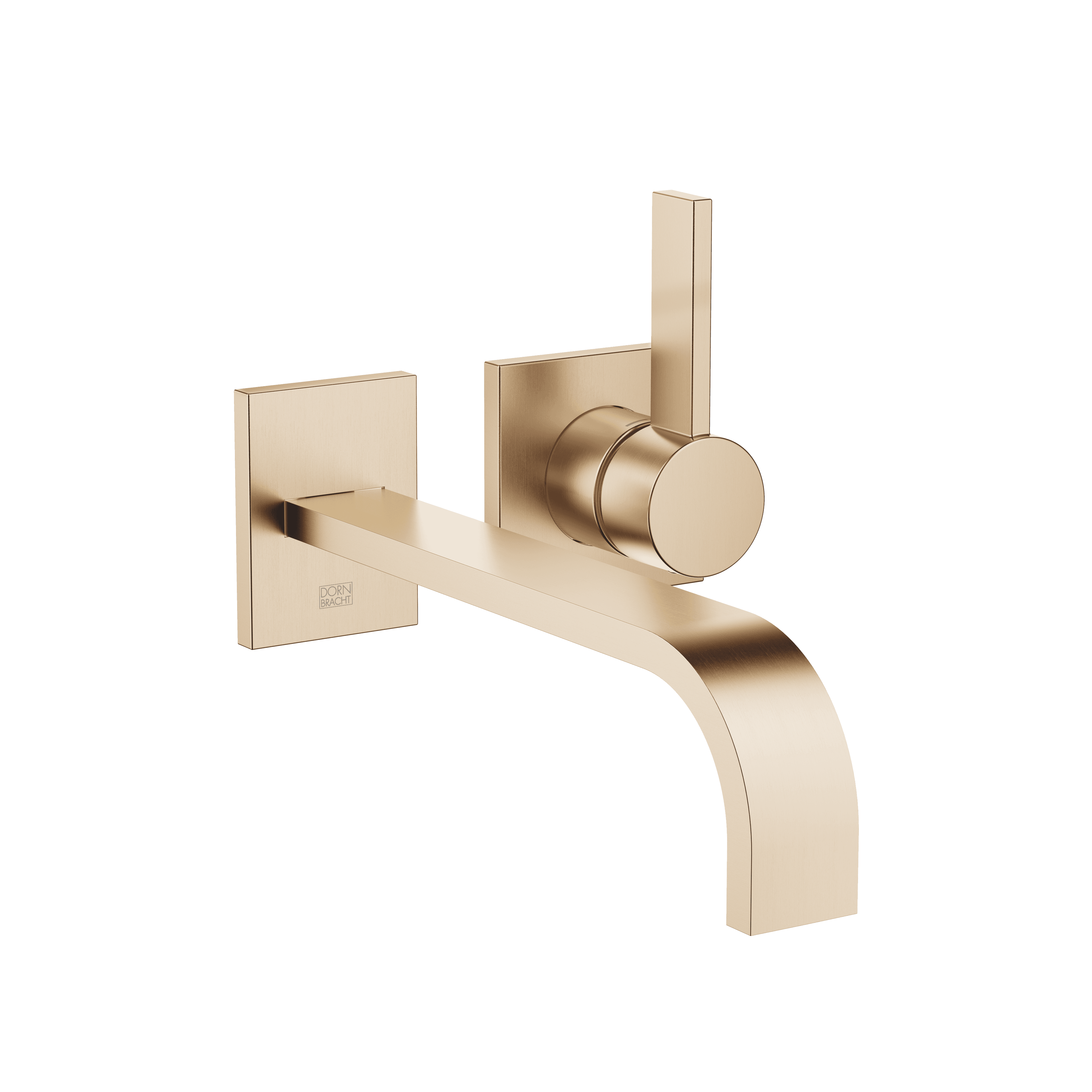 MEM Wall-mounted single-lever basin mixer without pop-up waste in Brushed Champagne (22kt Gold)