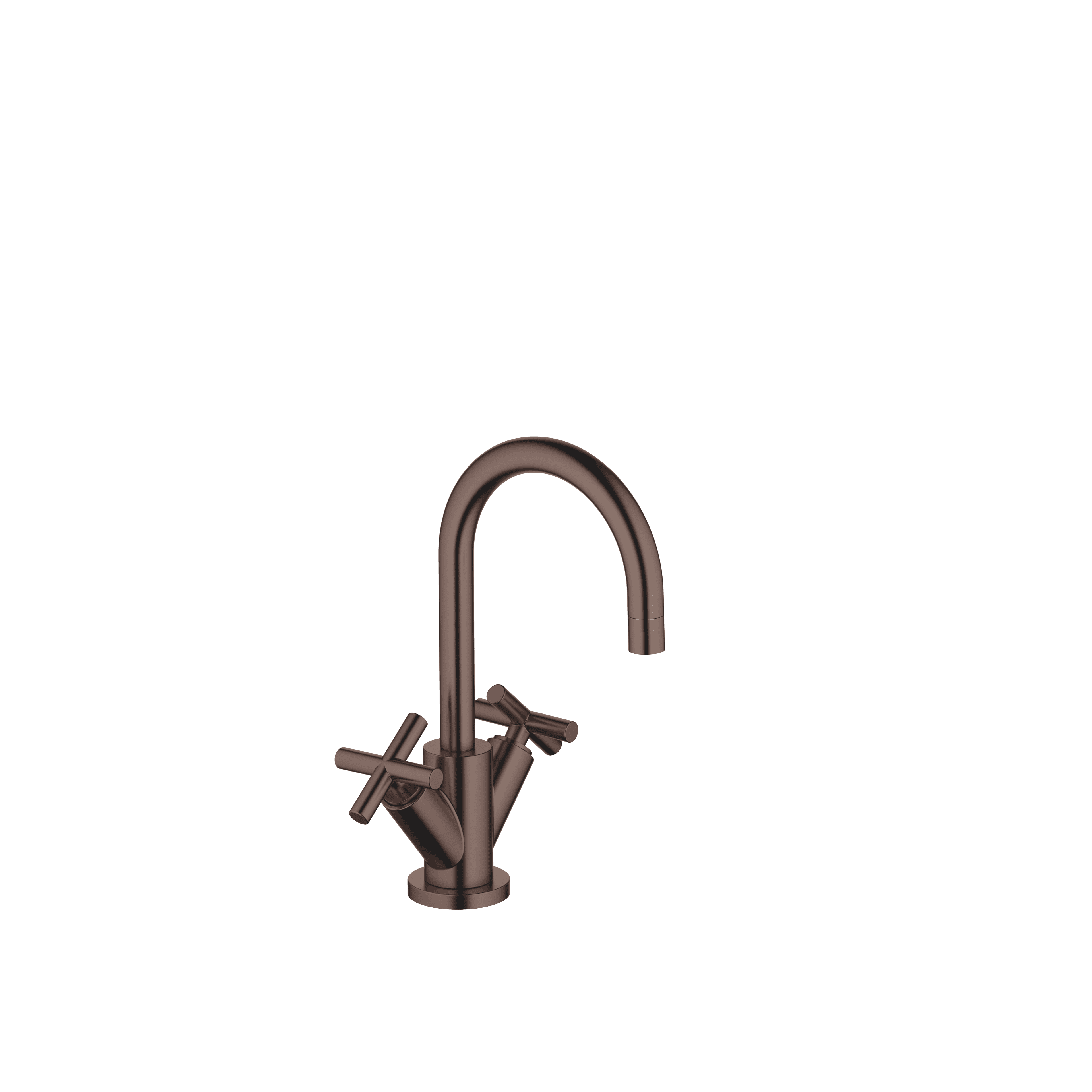 TARA Single-hole basin mixer with pop-up waste in Brushed Dark Bronze (PVD)