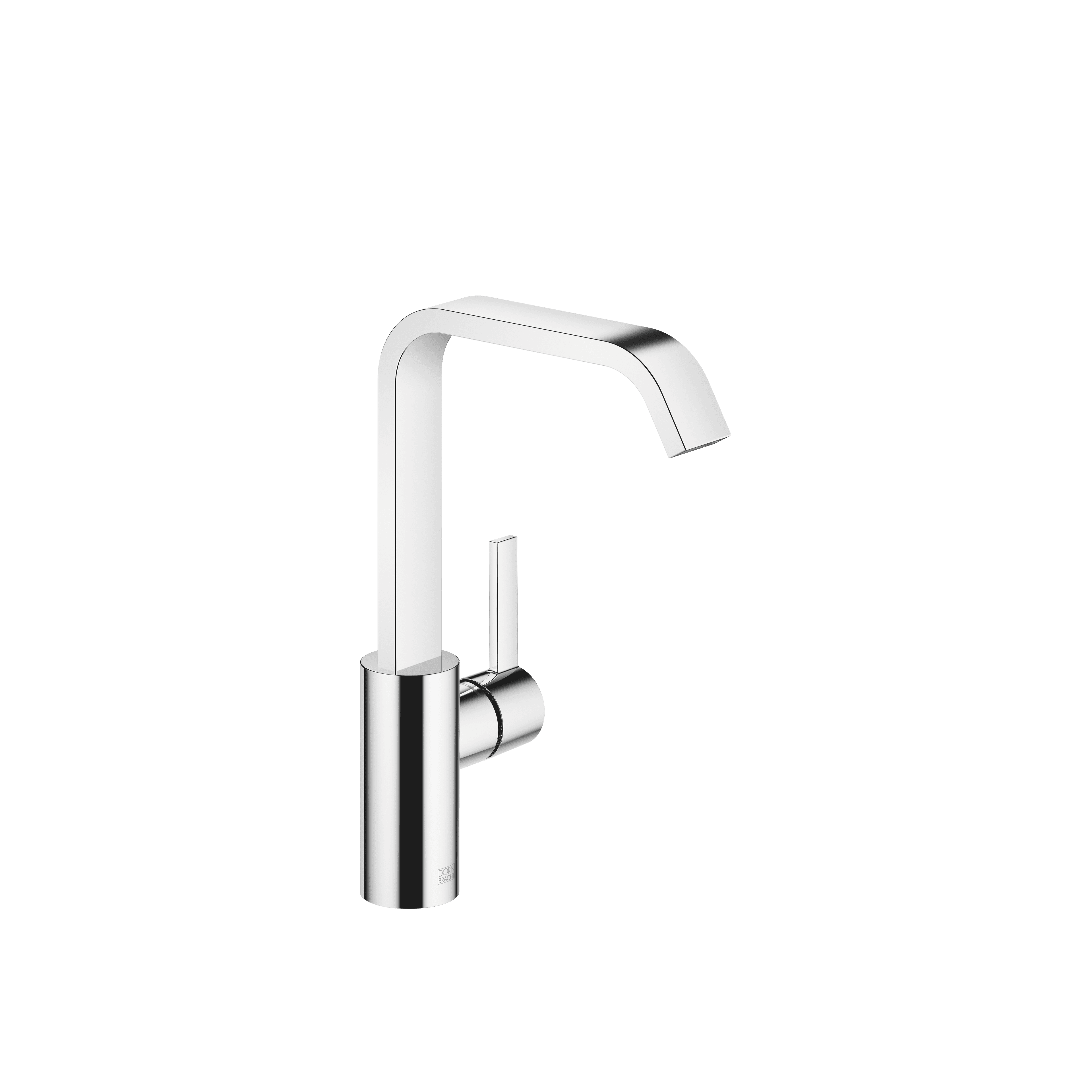 IMO Single-lever basin mixer with high spout without pop-up waste in Chrome