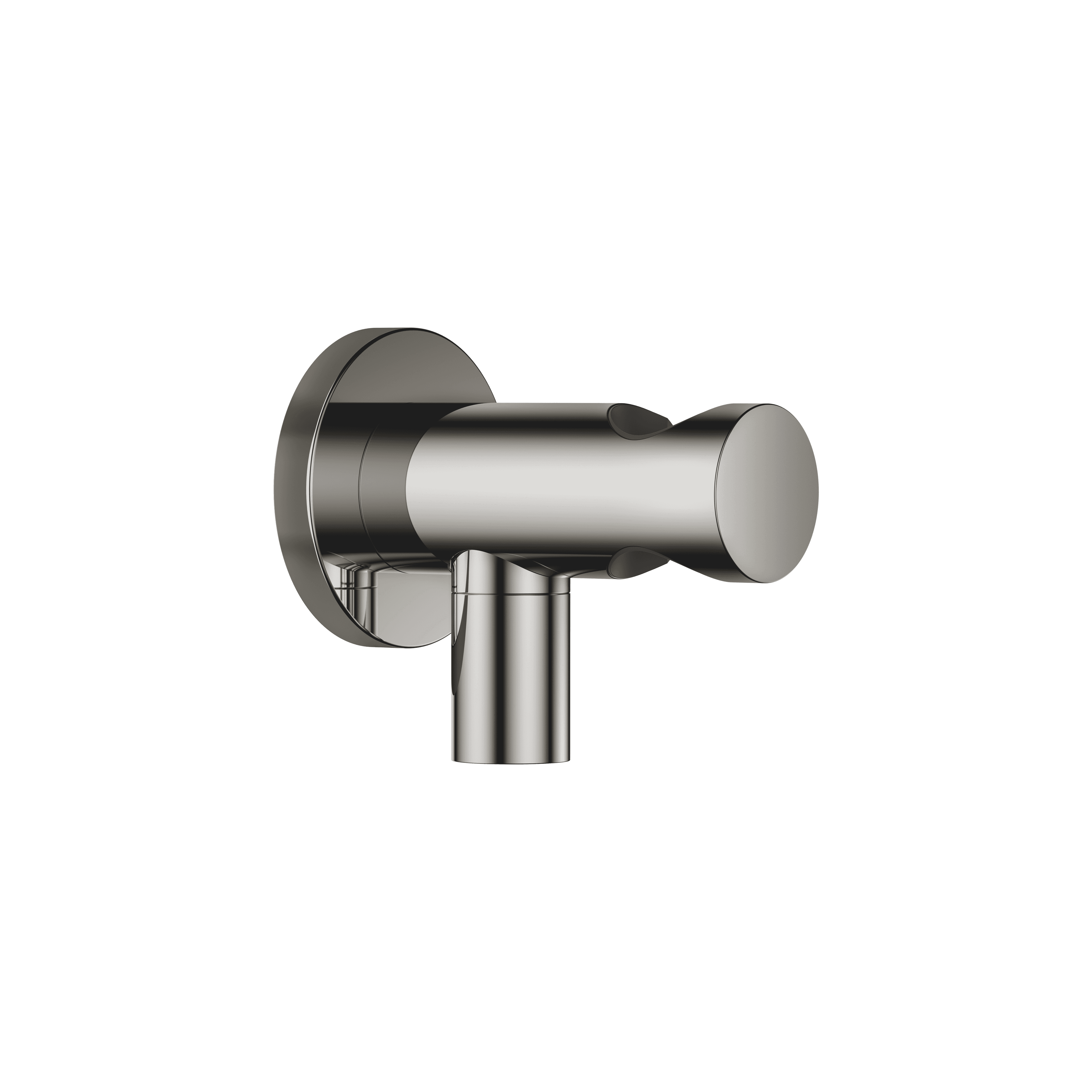 Wall elbow with integrated shower holder in Dark Chrome
