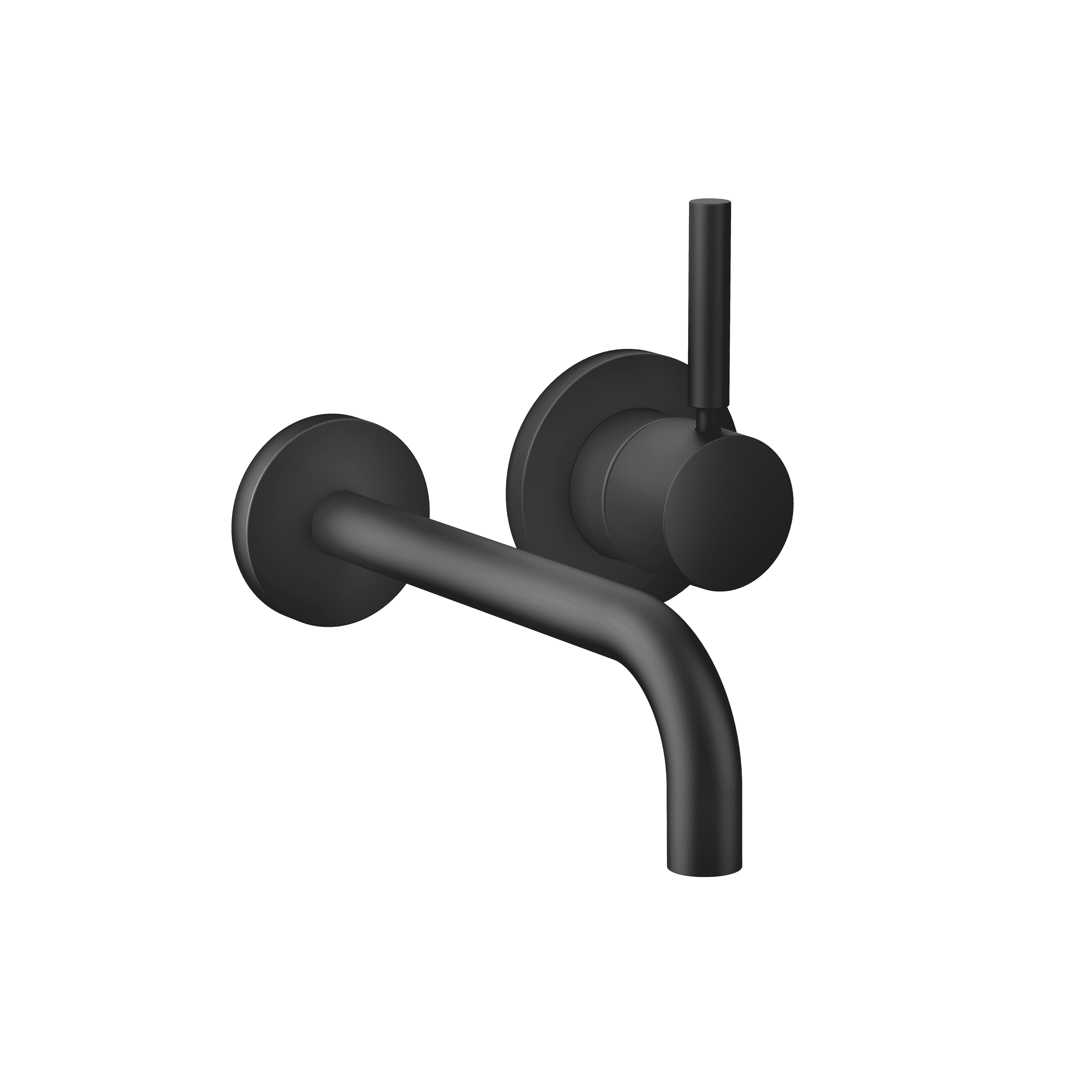 META Wall-mounted single-lever basin mixer with individual rosettes in Matte Black