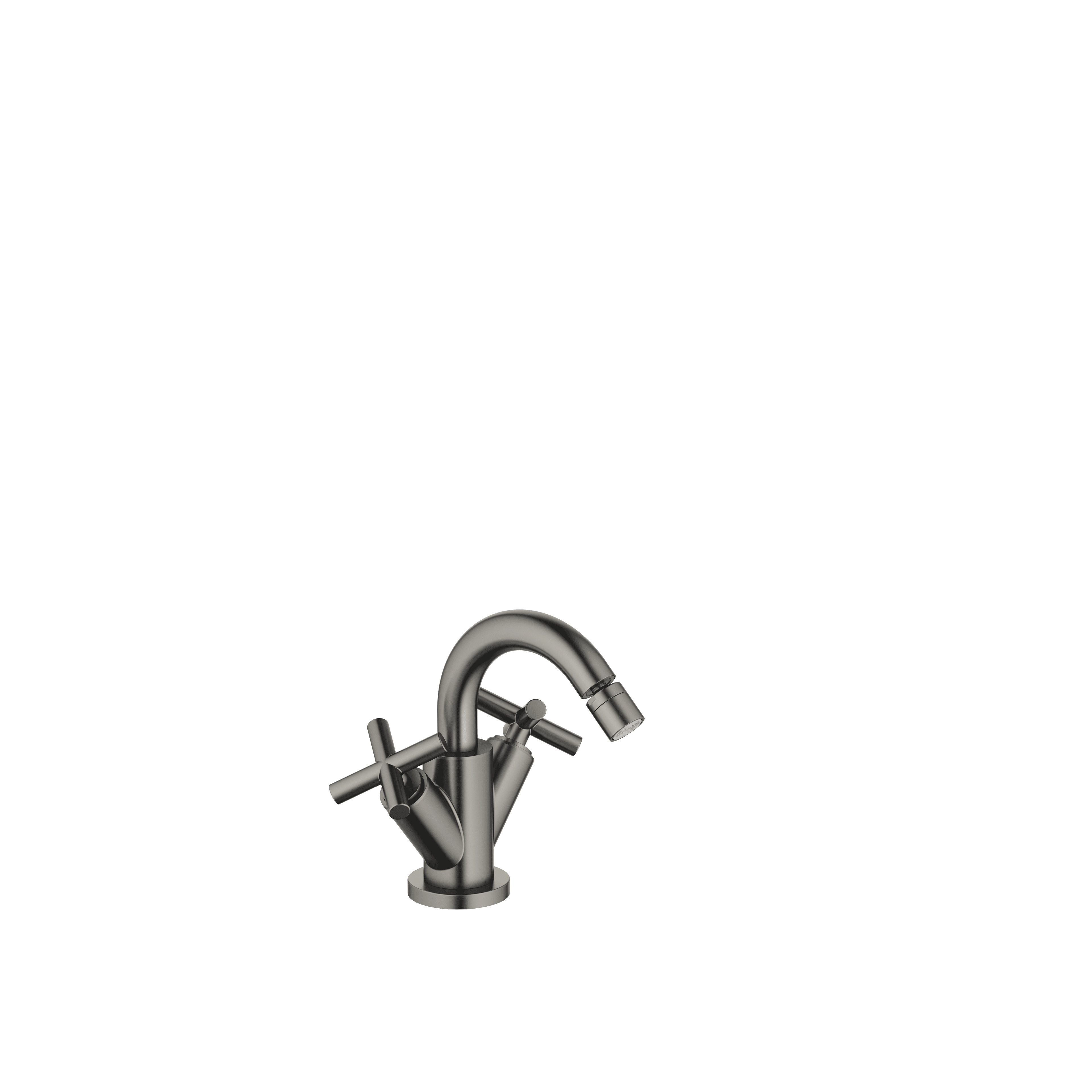 TARA Single-hole bidet mixer with pop-up waste in Brushed Dark Platinum