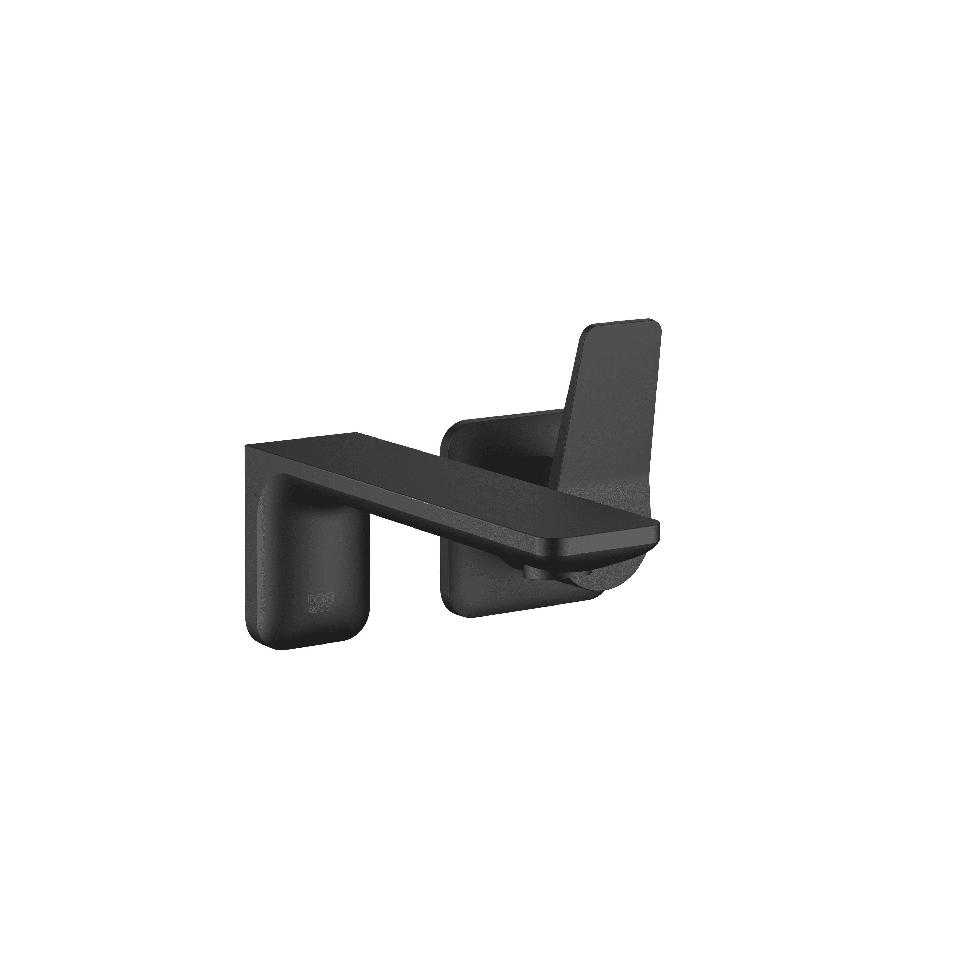 LISSÉ Wall-mounted single-lever basin mixer without pop-up waste in Matte Black