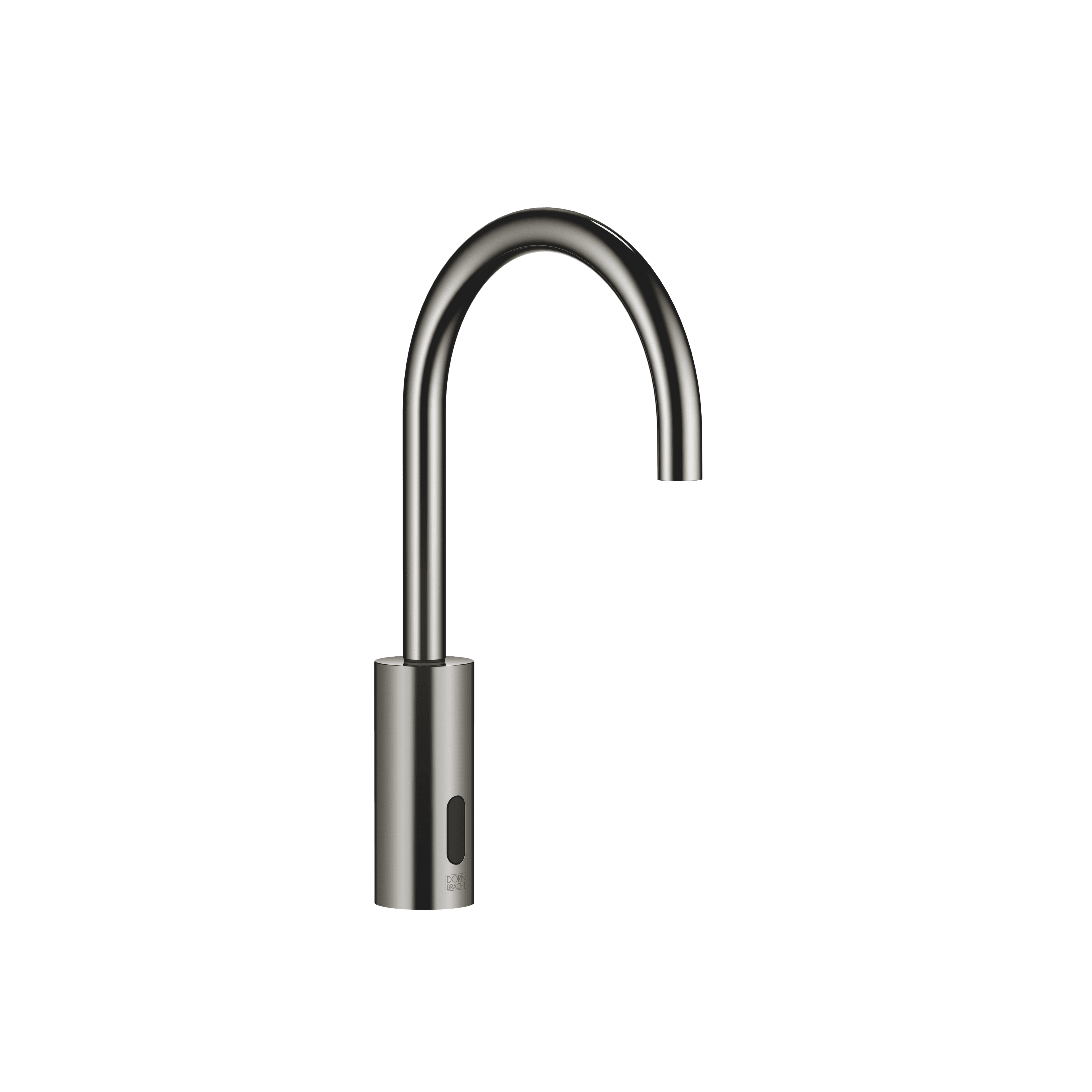 Touchfree Washstand fitting with electronic opening and closing function without pop-up waste in Dark Chrome