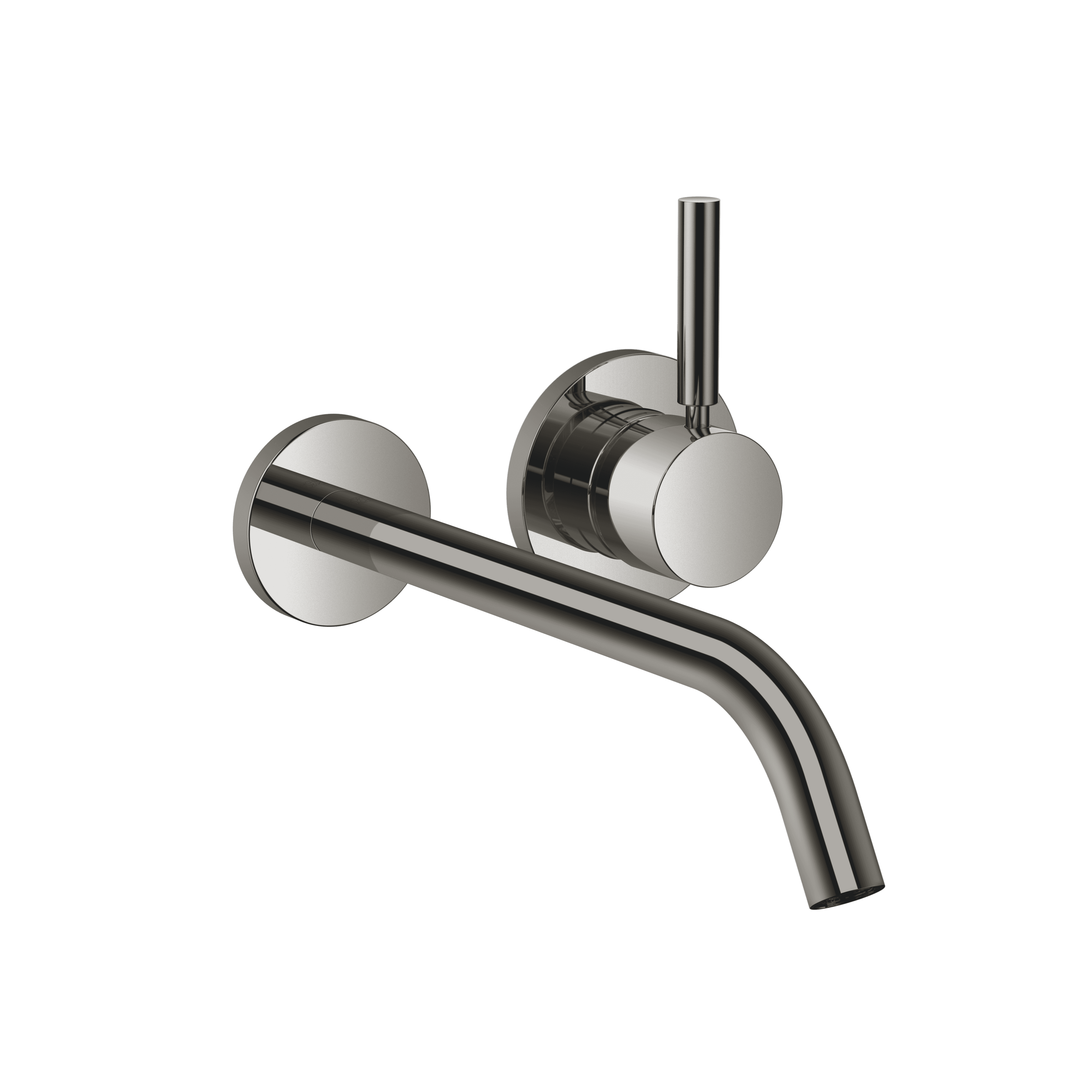 META Wall-mounted single-lever basin mixer without pop-up waste in Dark Chrome