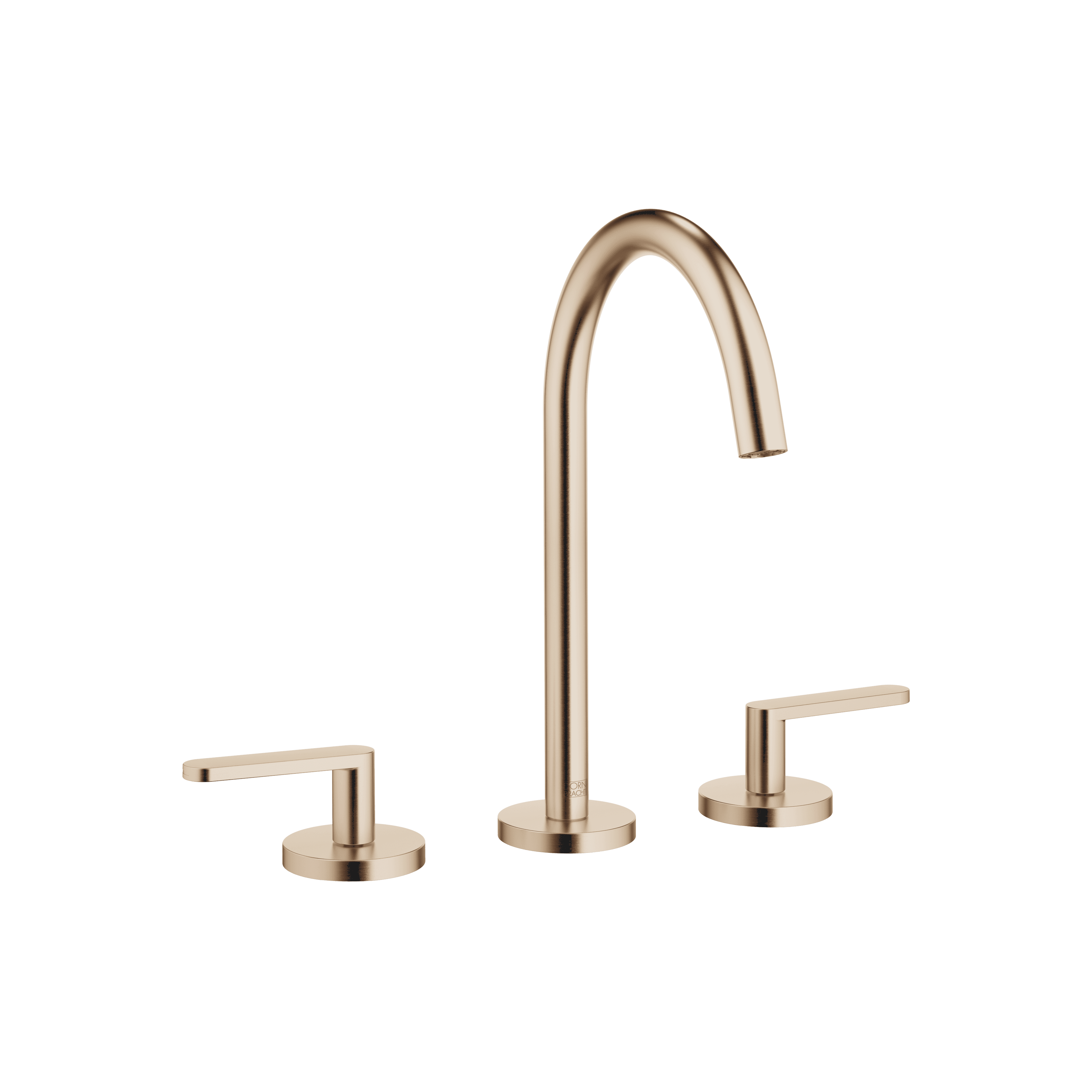 META Three-hole basin mixer with pop-up waste in Brushed Light Gold (PVD)