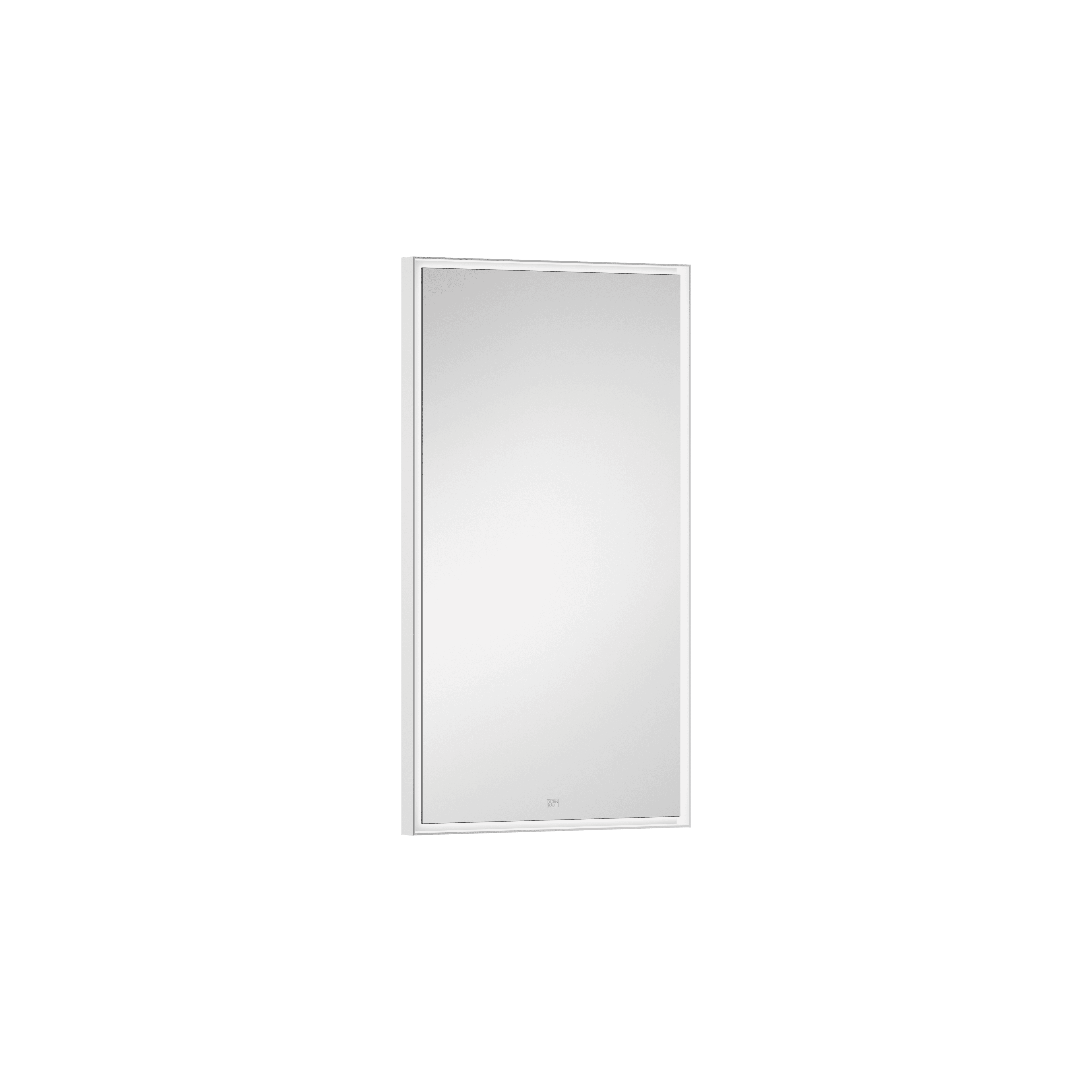 Lighted mirror angular in Matte White