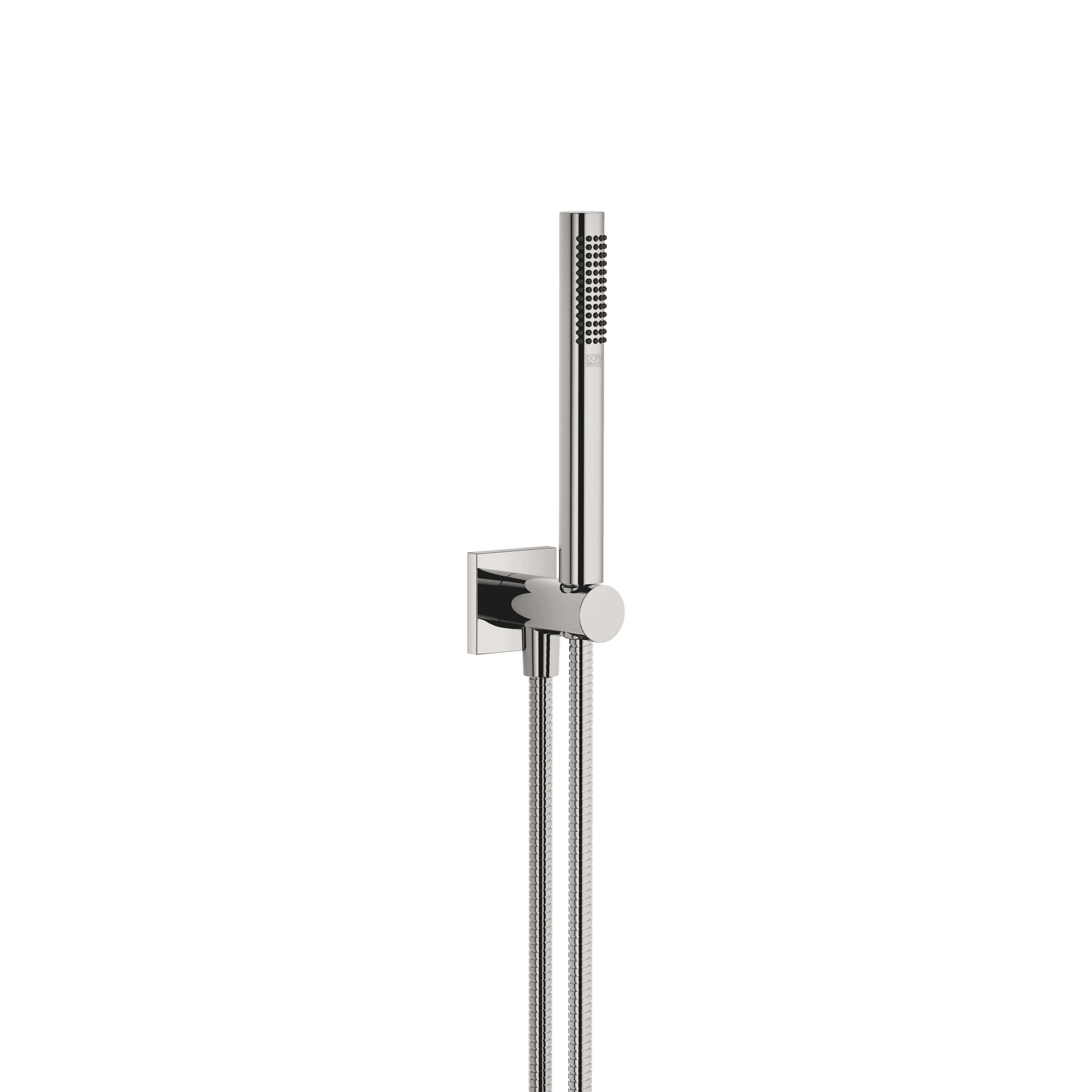 Hand shower set with integrated shower holder in Platinum