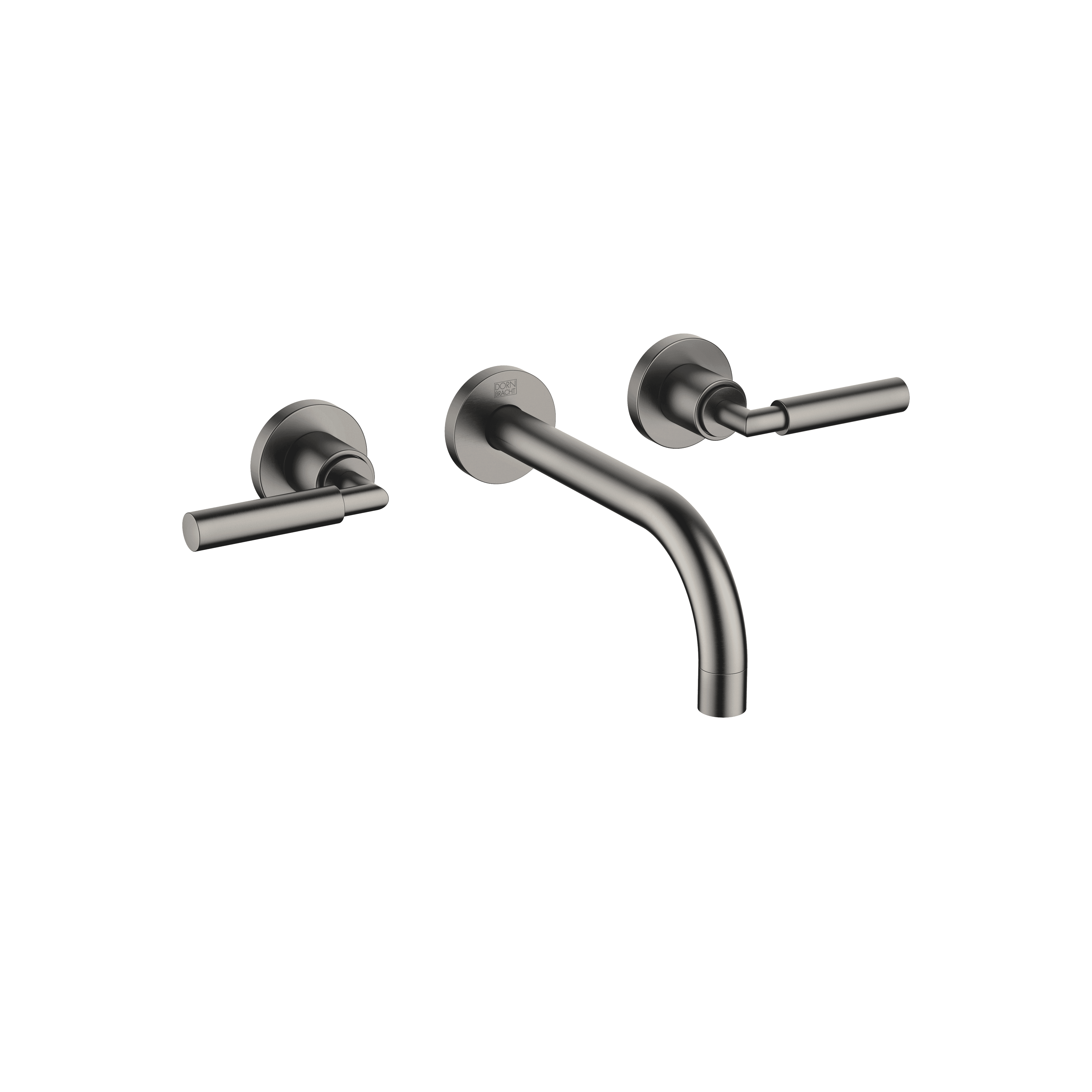 TARA Wall-mounted basin mixer without pop-up waste in Brushed Dark Platinum