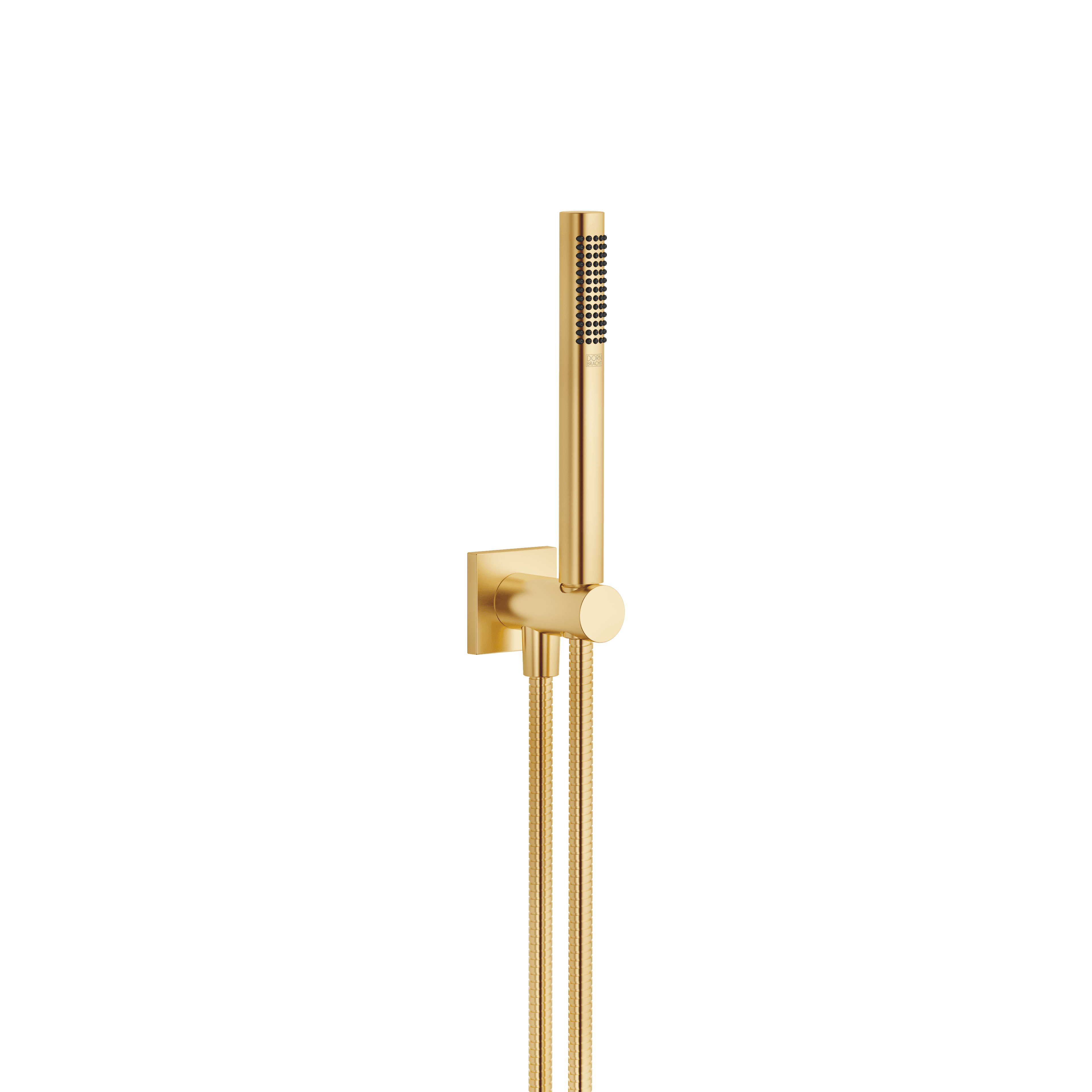 Hand shower set with integrated shower holder FlowReduce in Brushed Durabrass (23kt Gold)