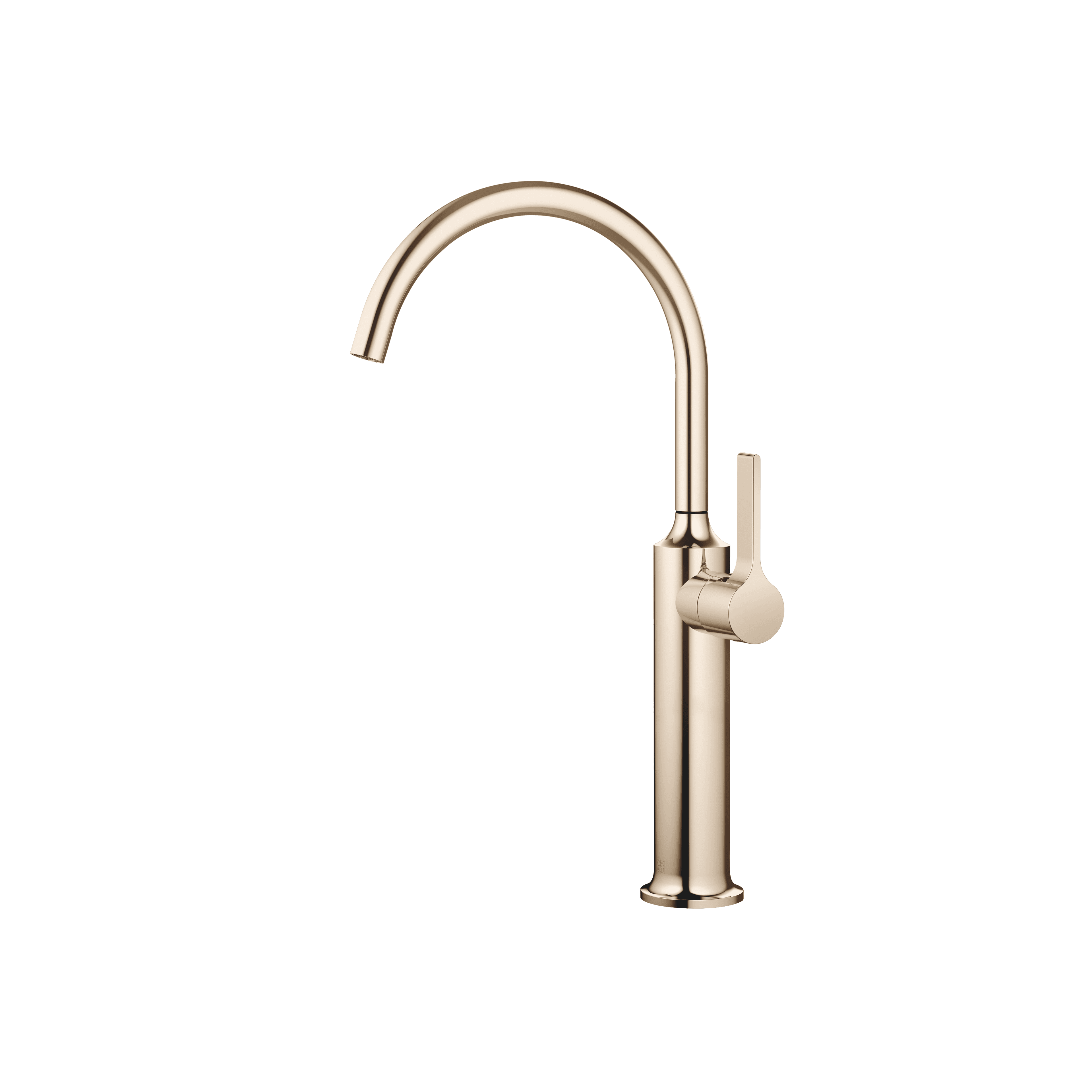 VAIA Single-lever basin mixer with raised base without pop-up waste in Champagne (22kt Gold)