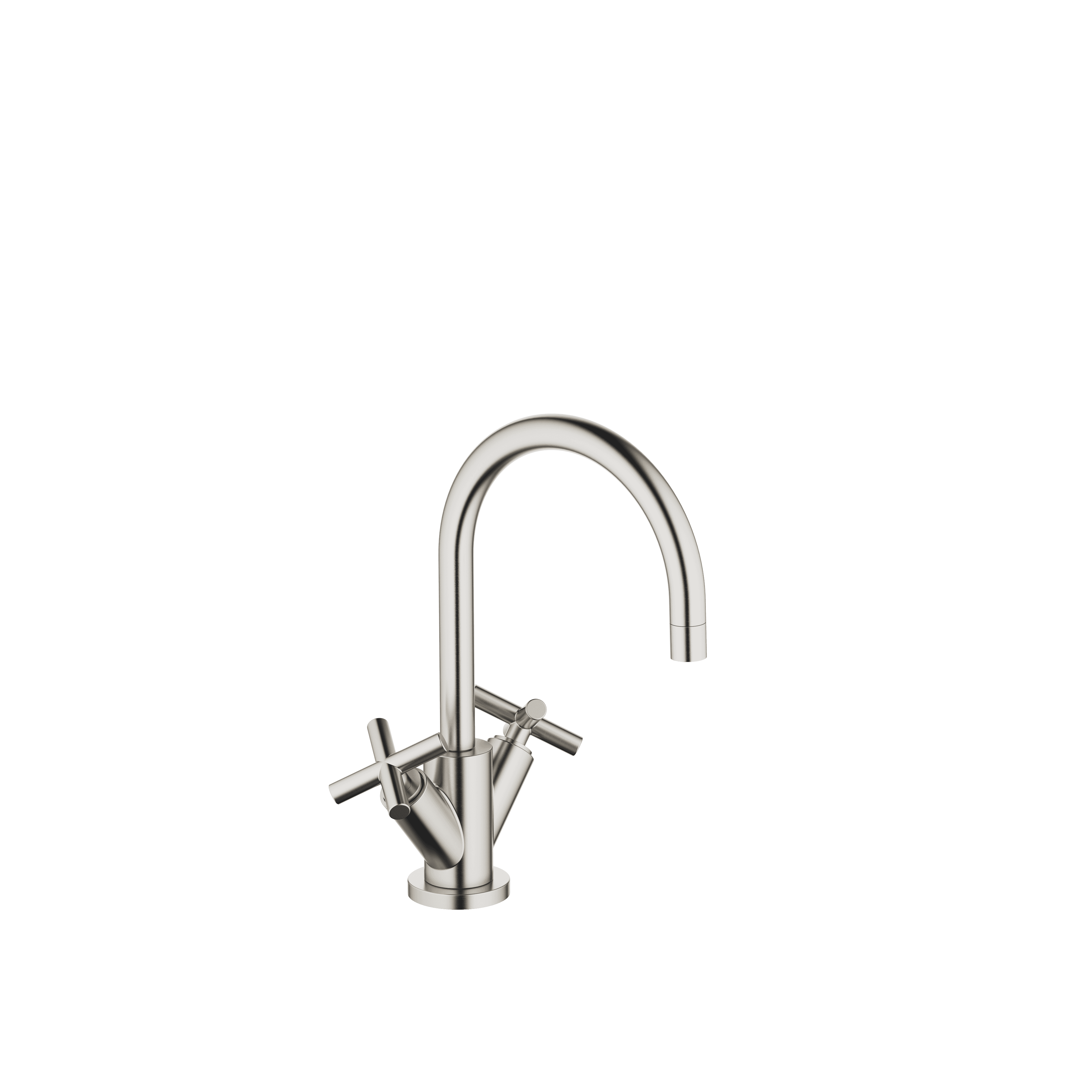 TARA Single-hole basin mixer with pop-up waste in Brushed Platinum