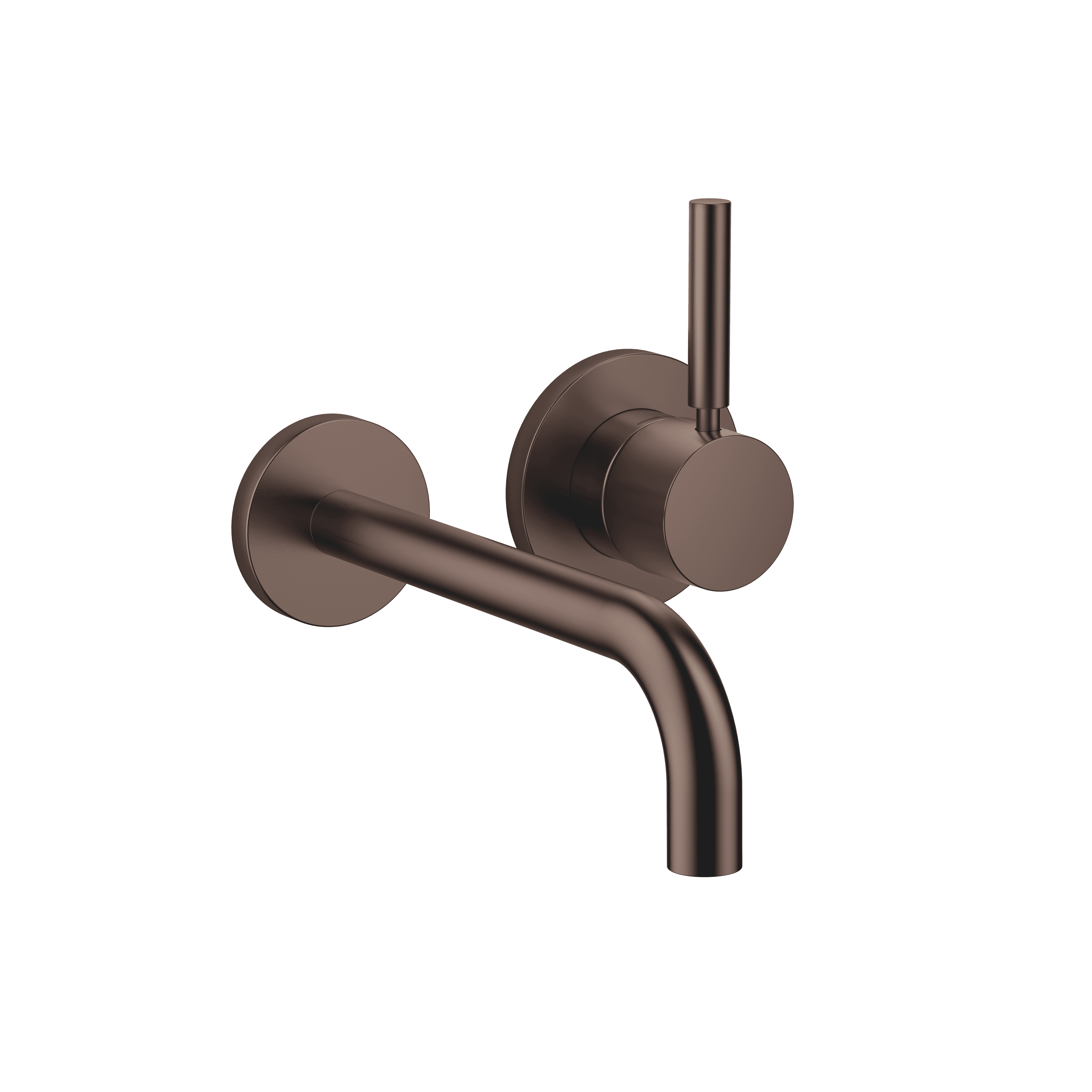 META Wall-mounted single-lever basin mixer with individual rosettes in Brushed Dark Bronze (PVD)