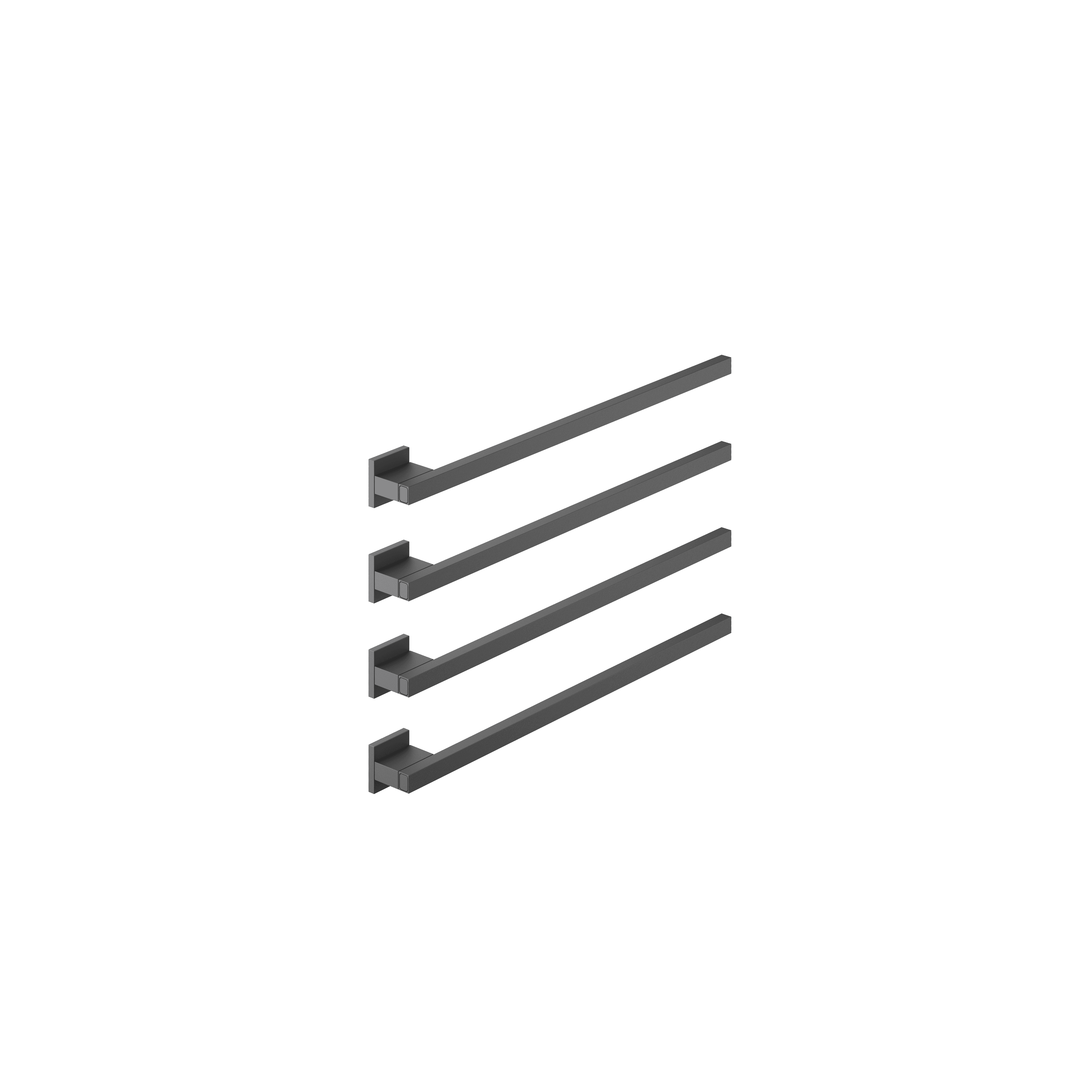 Towel warmer , 4-fold , projection right , without control element in Matte Black