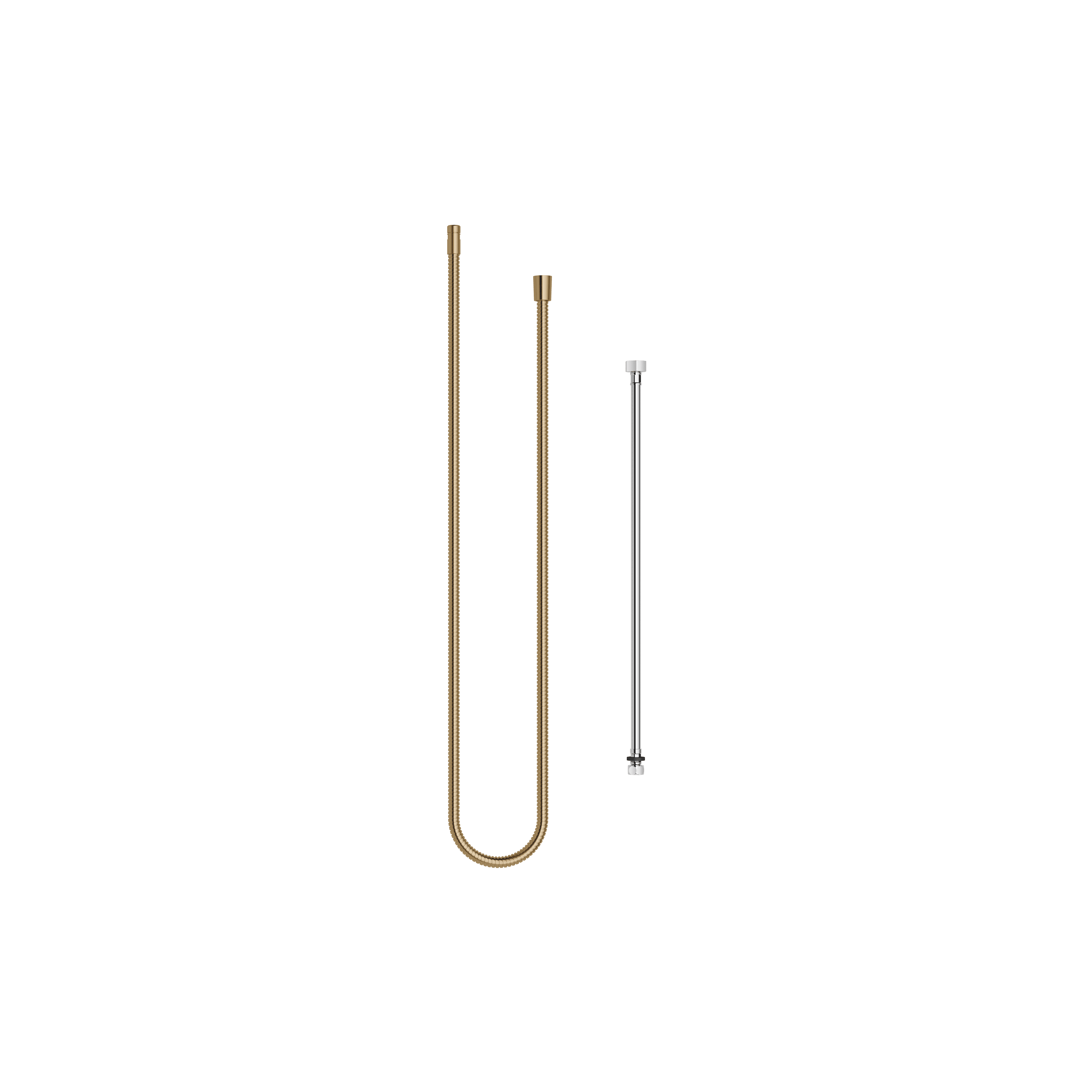 Metal shower hose in two parts 1/2" x 3/8" x 2250 mm in Brushed Dark Brass (PVD)