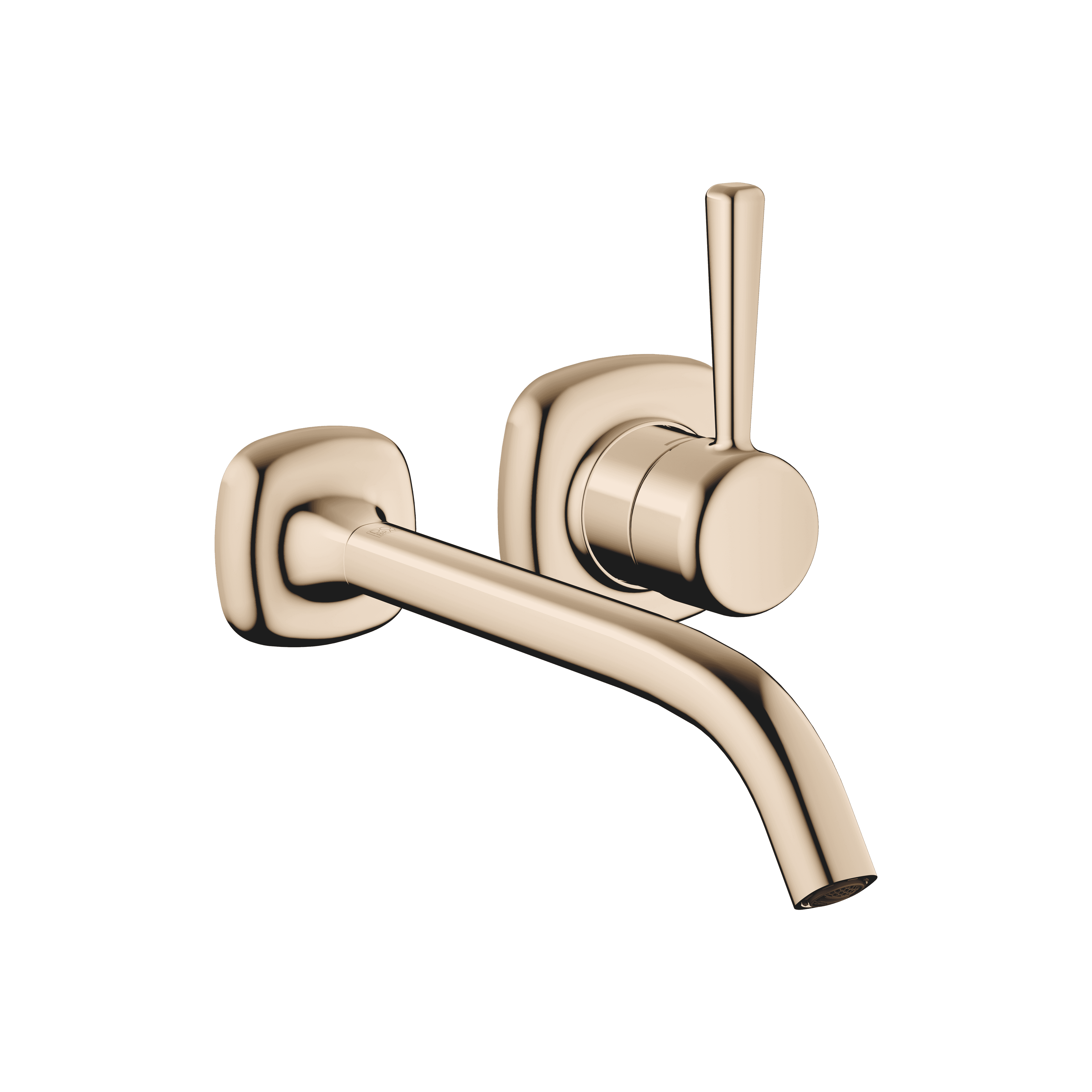 COYA Wall-mounted single-lever basin mixer without pop-up waste in Champagne (22kt Gold)