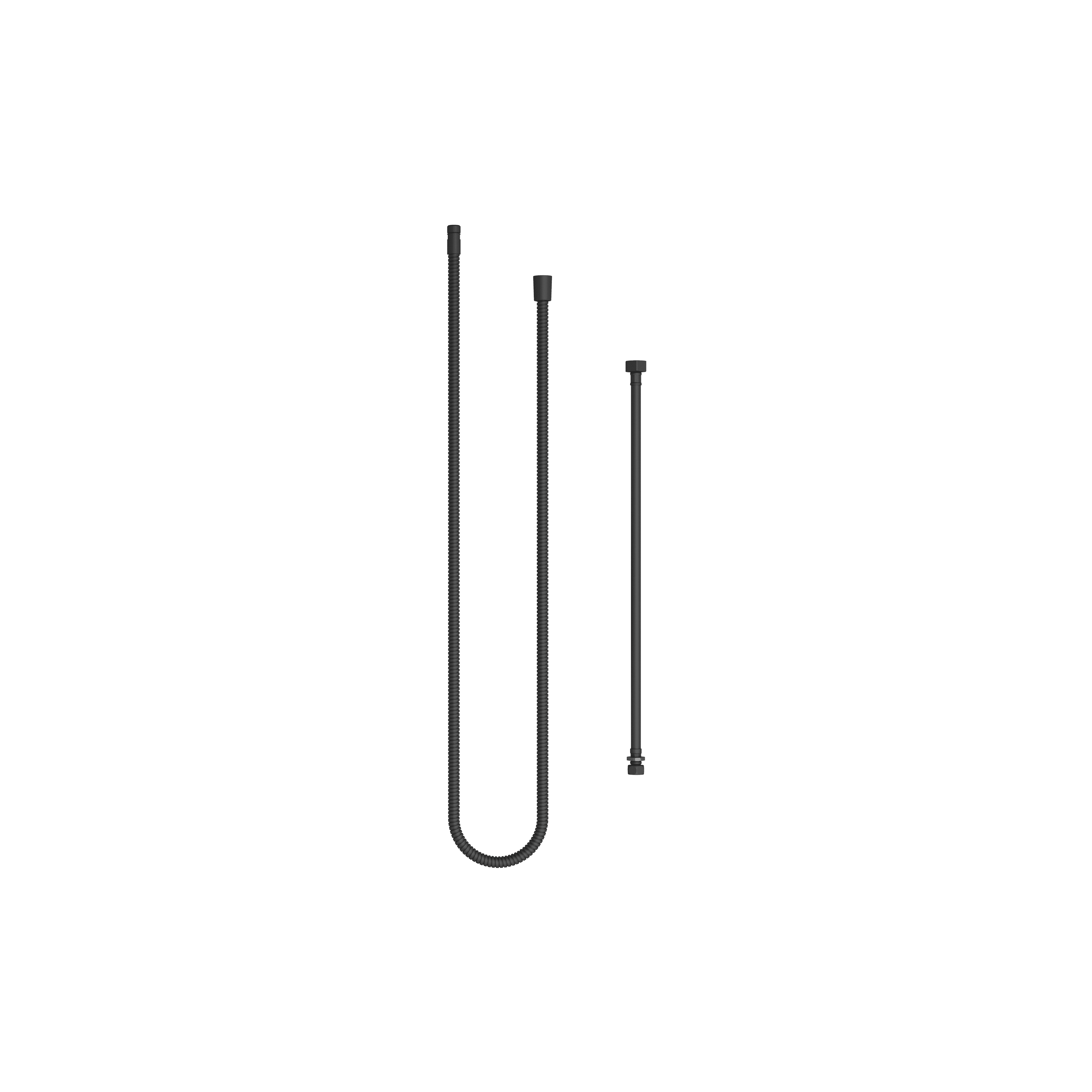 Metal shower hose in two parts 1/2" x 3/8" x 2250 mm in Matte Black