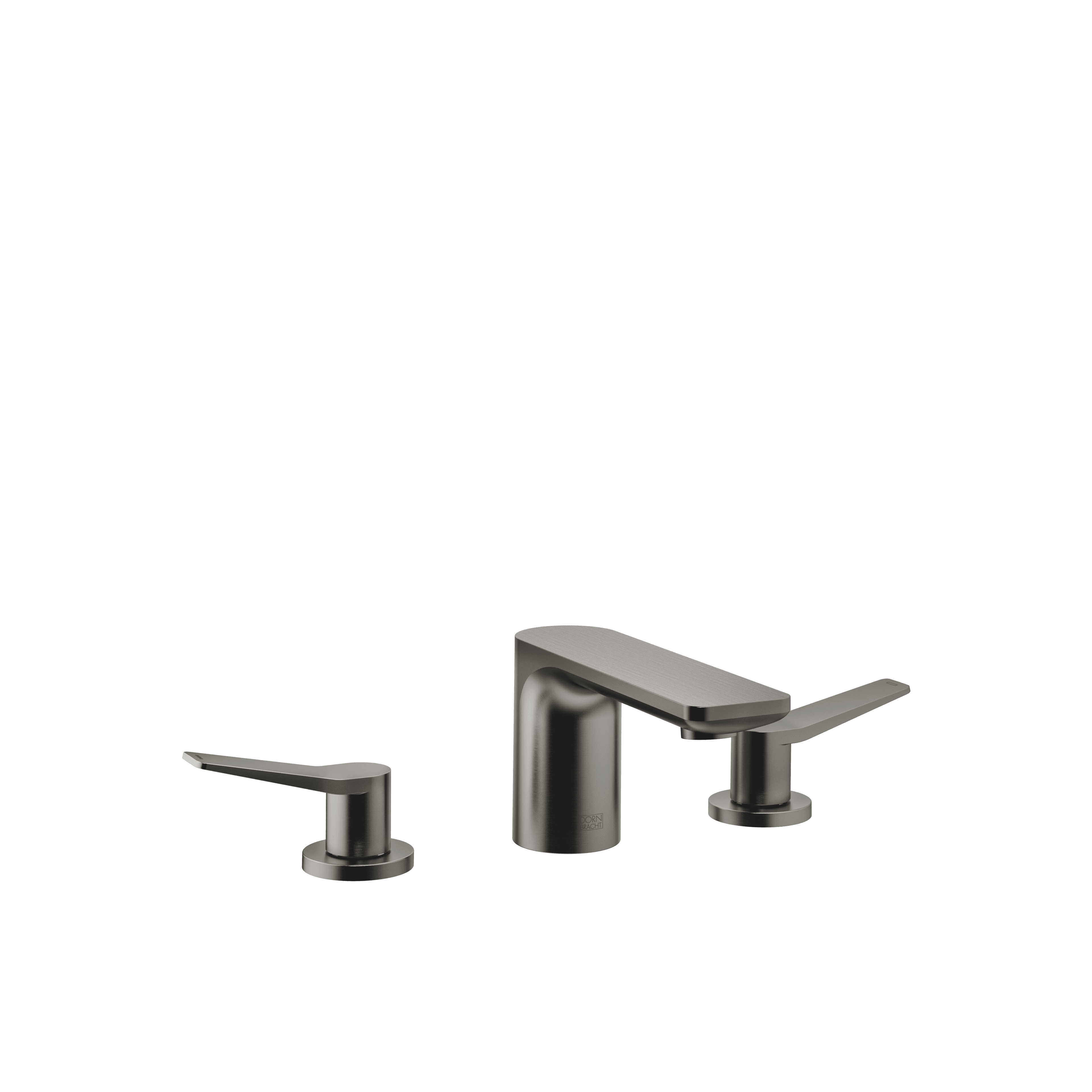 LISSÉ Three-hole basin mixer with pop-up waste in Brushed Dark Platinum