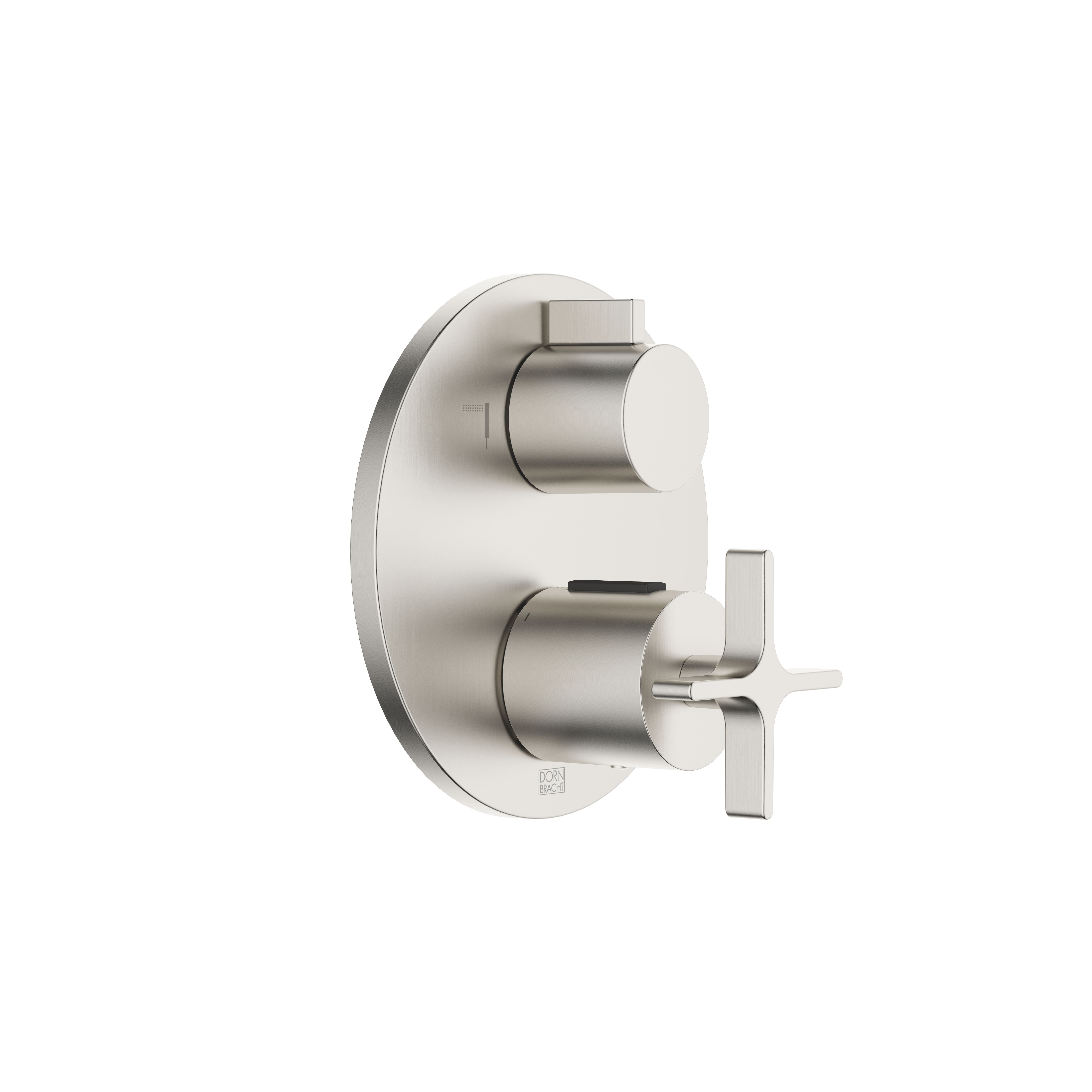 VAIA Concealed thermostat with two function volume control in Brushed Platinum