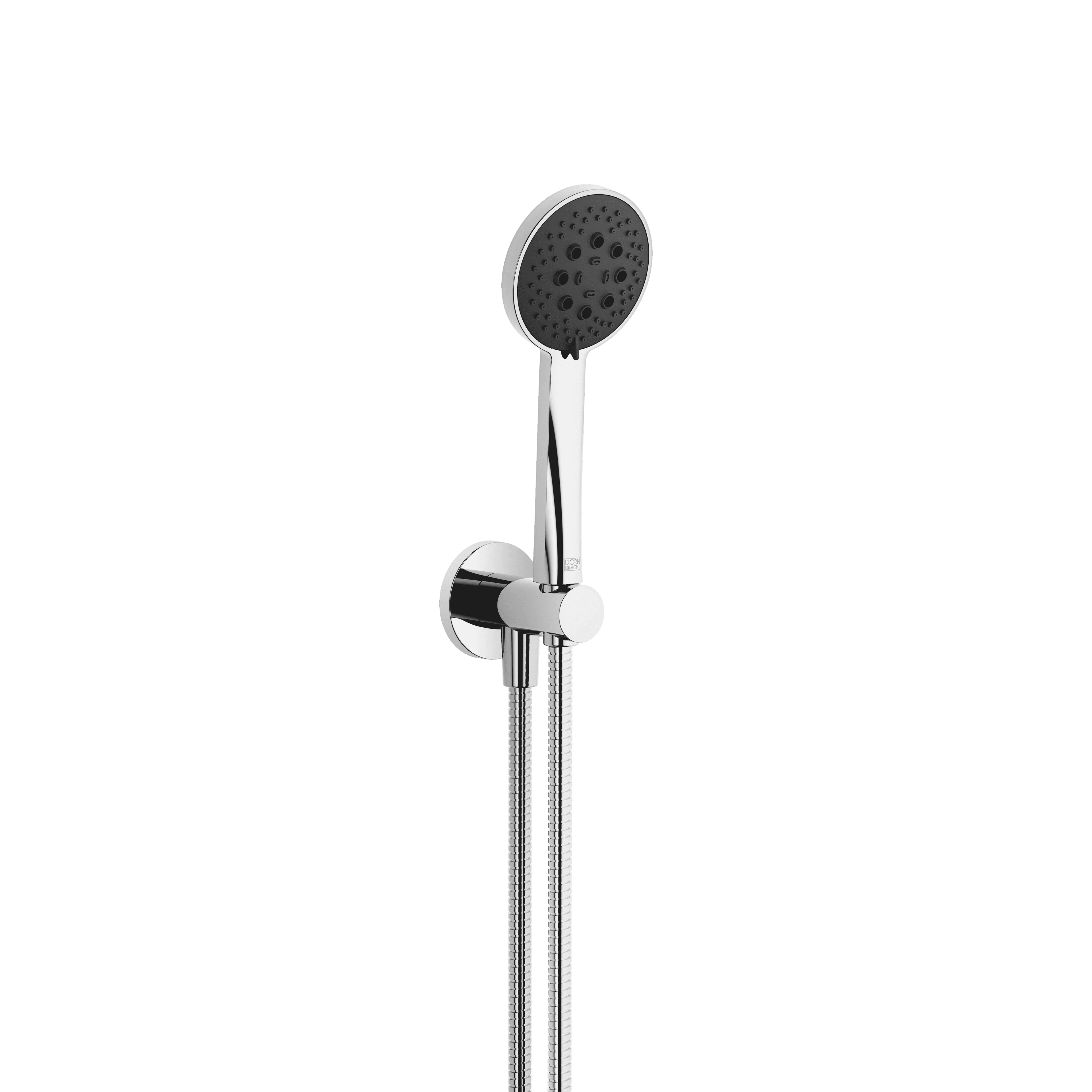 Hand shower set with integrated shower holder FlowReduce in Chrome