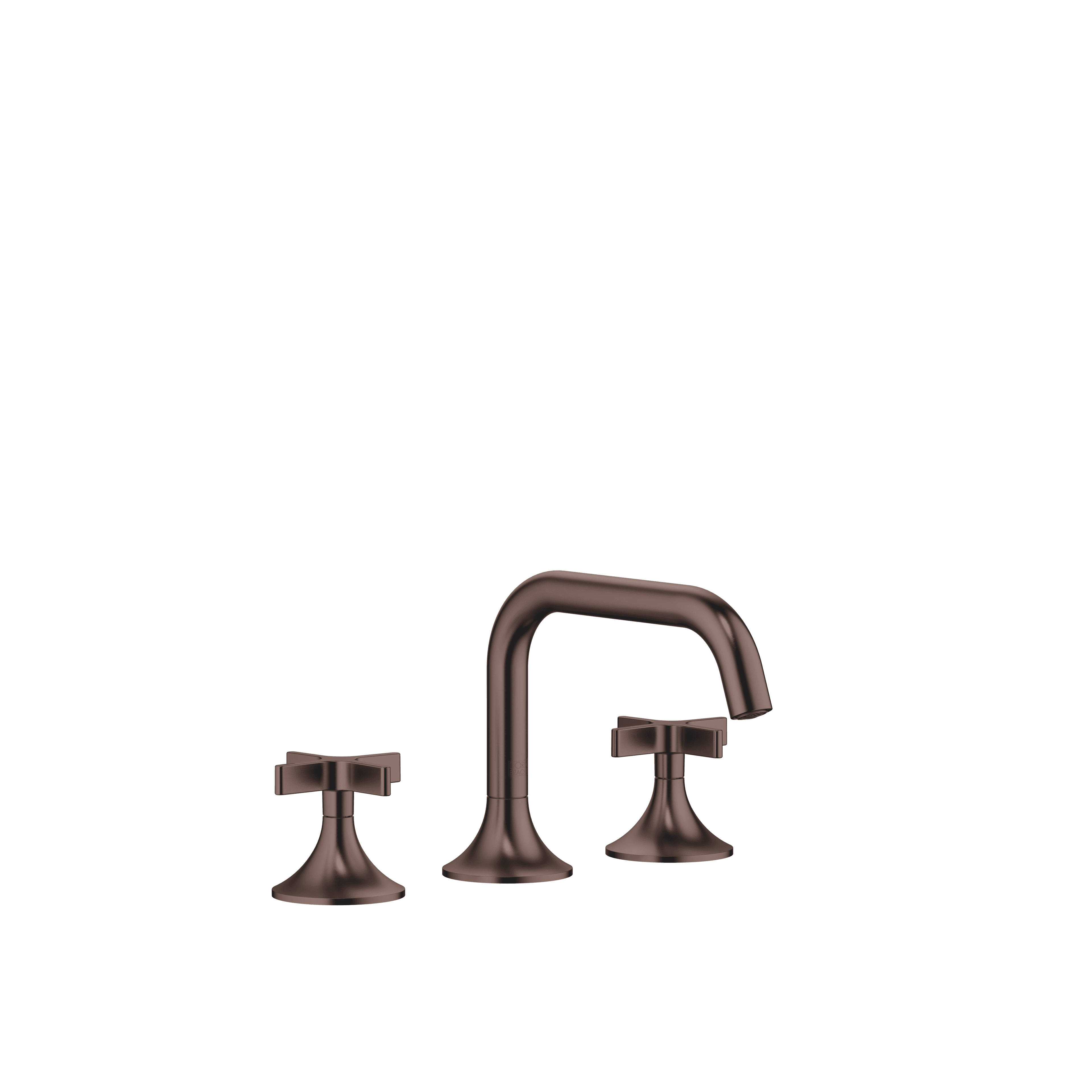 VAIA Three-hole basin mixer with pop-up waste in Brushed Dark Bronze (PVD)