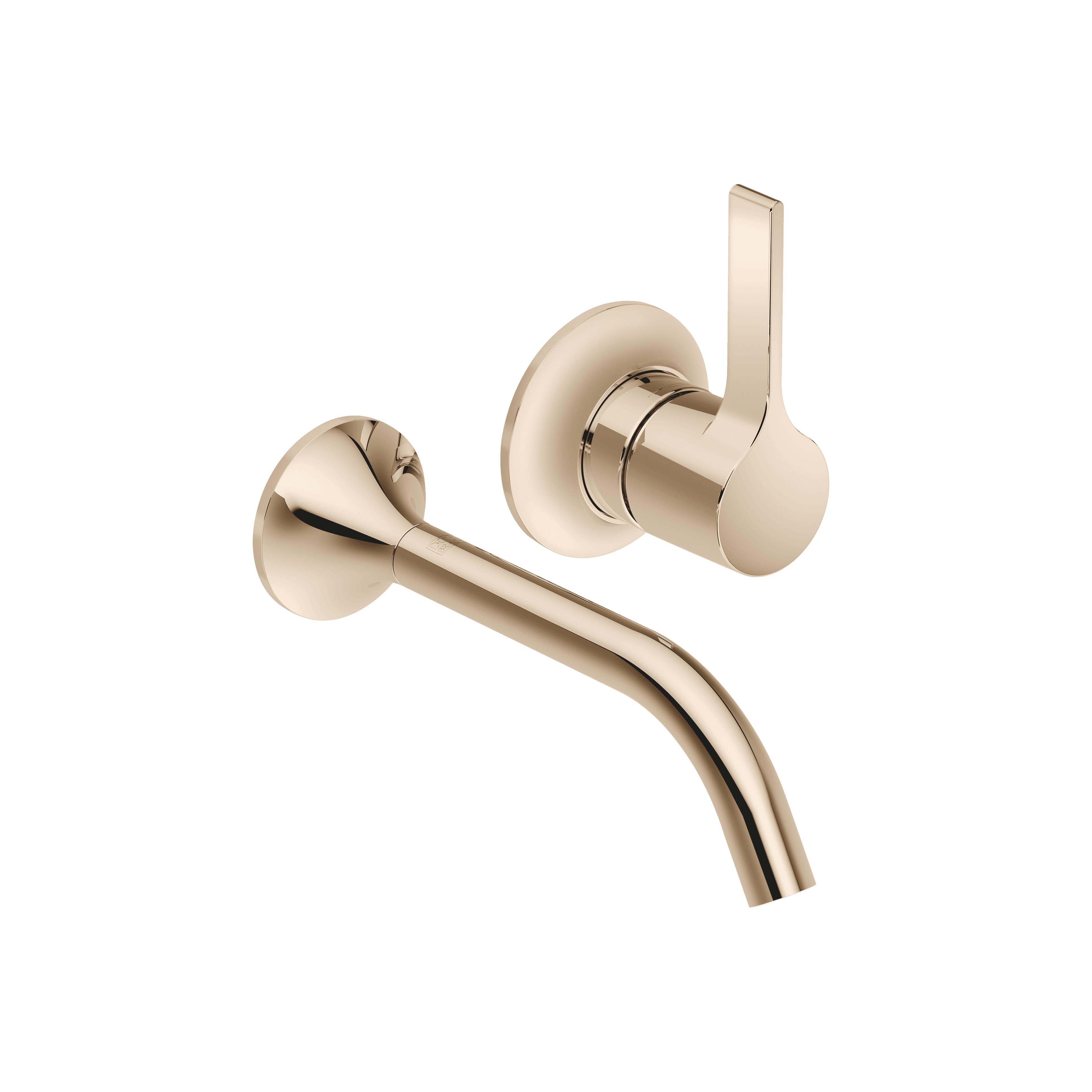 VAIA Wall-mounted single-lever basin mixer without pop-up waste in Champagne (22kt Gold)