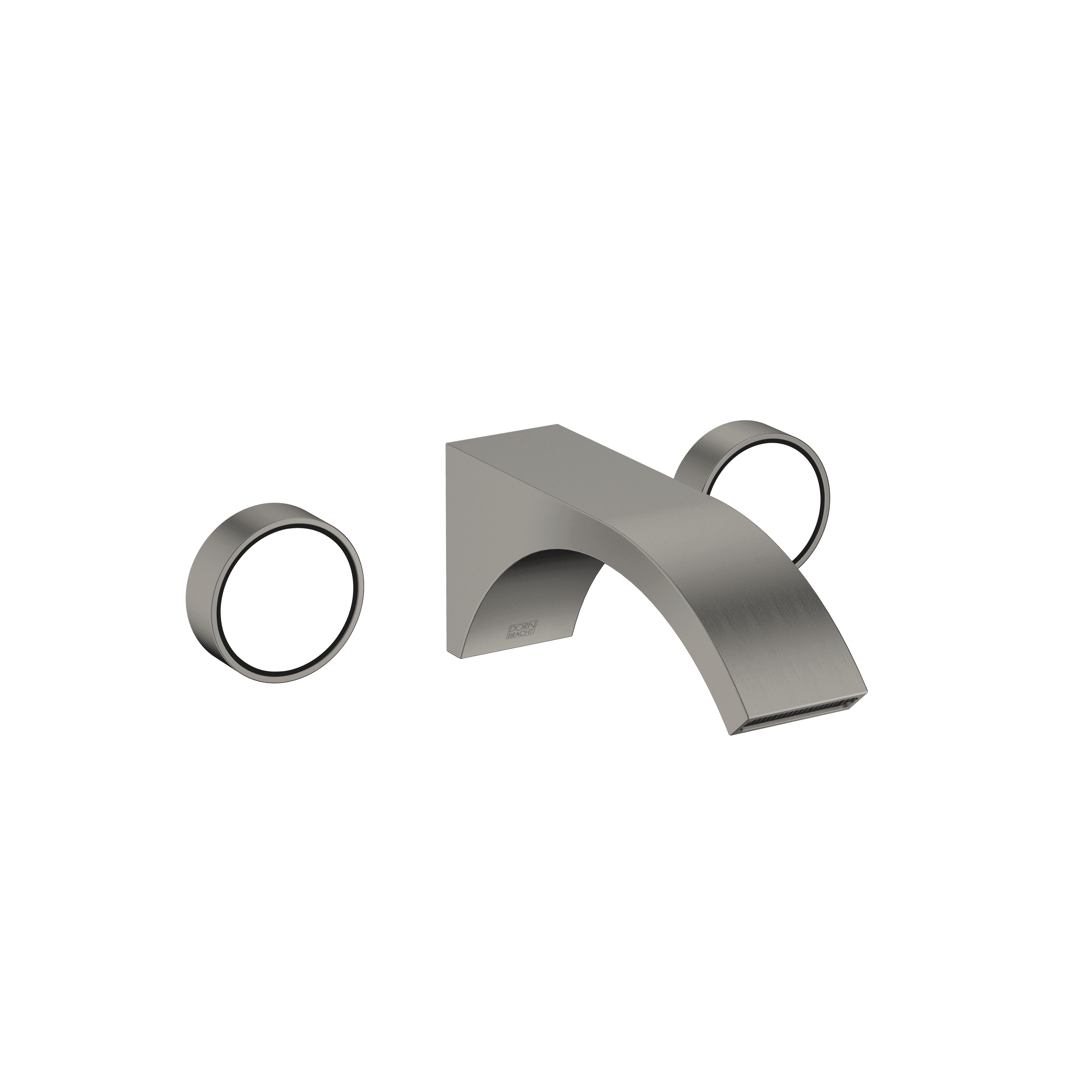 CYO Wall-mounted basin mixer without pop-up waste in Brushed Dark Platinum