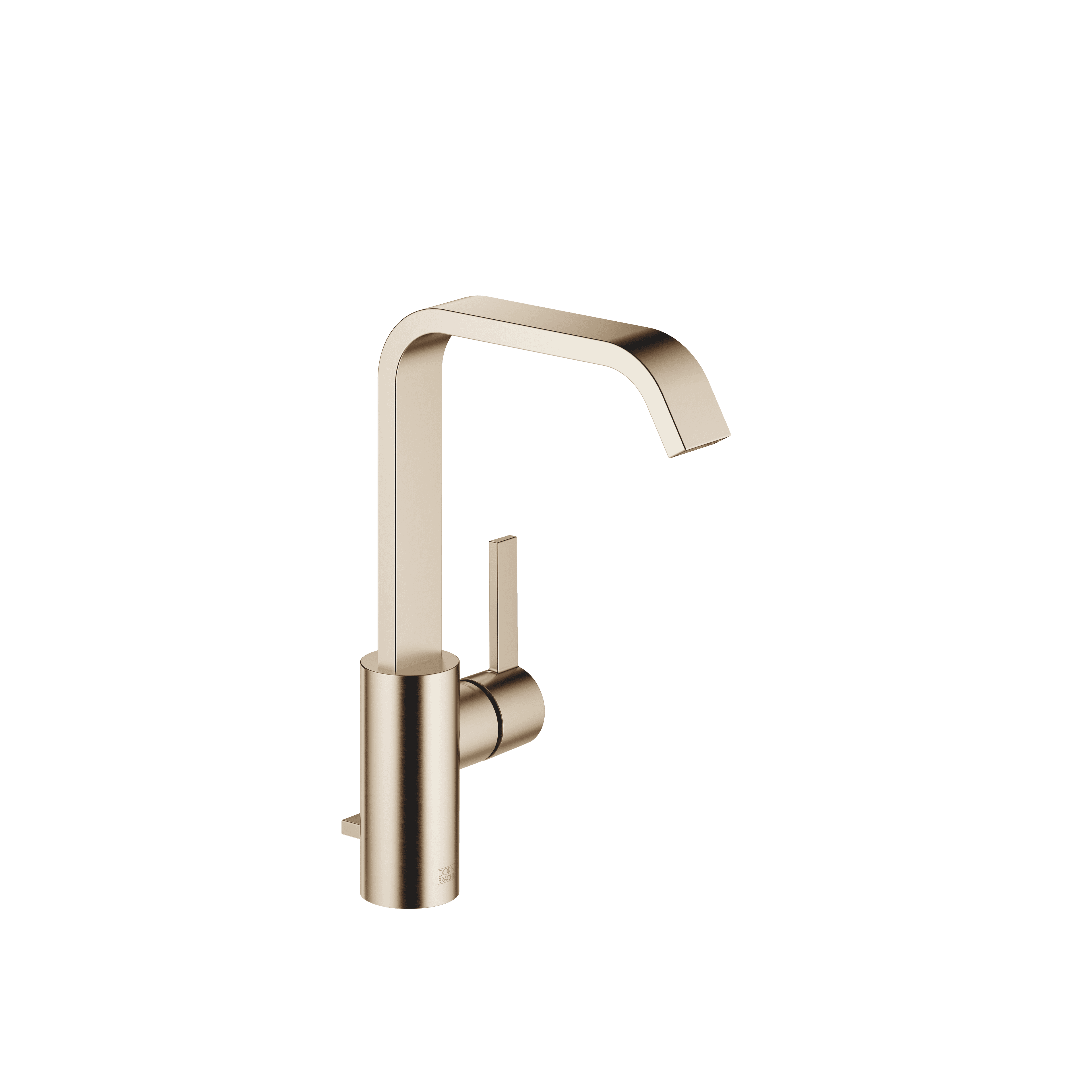 IMO Single-lever basin mixer with high spout with pop-up waste in Brushed Light Gold (PVD)
