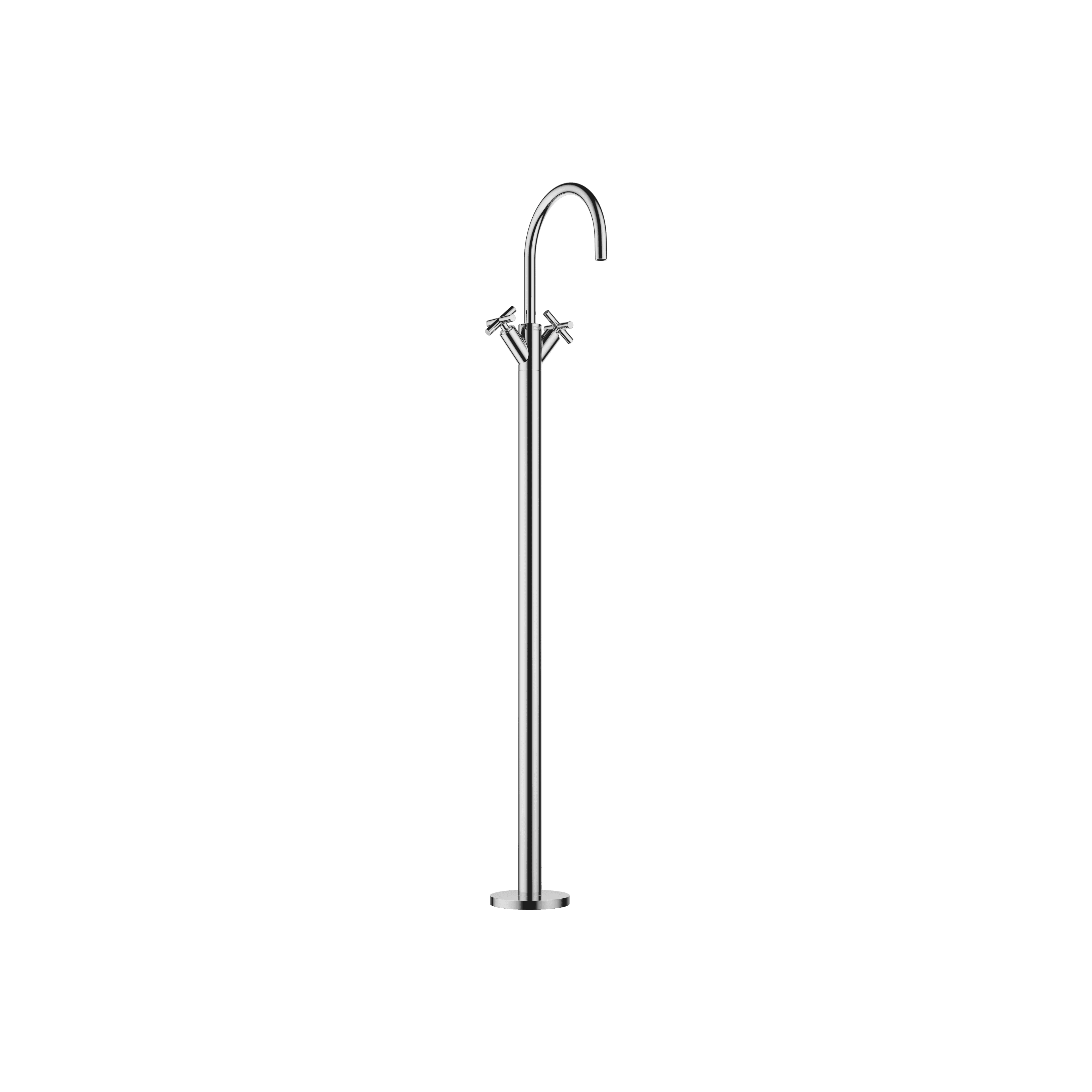 TARA Single-hole basin mixer with stand pipe without pop-up waste in Chrome