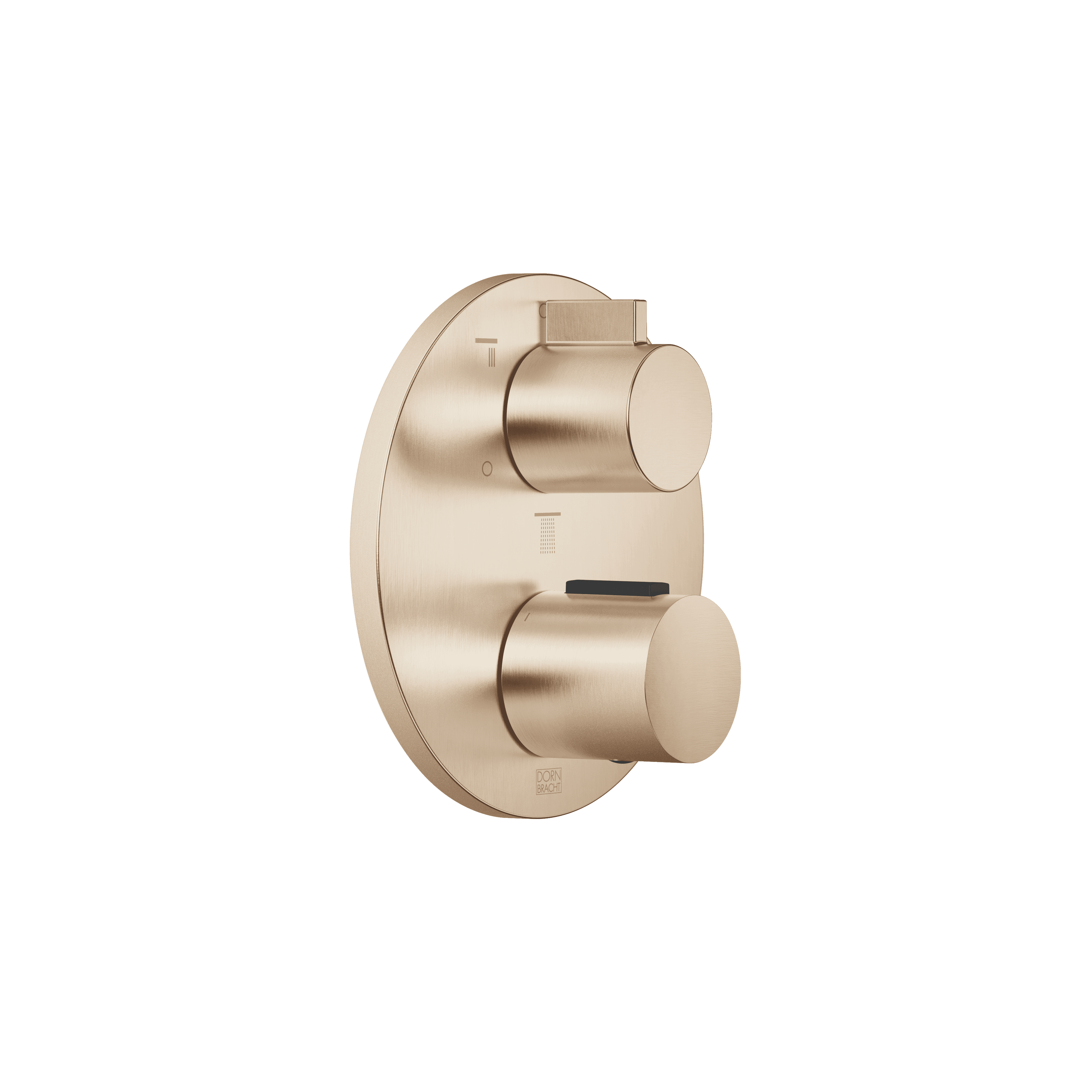 Concealed thermostat with three function volume control in Brushed Light Gold (PVD)