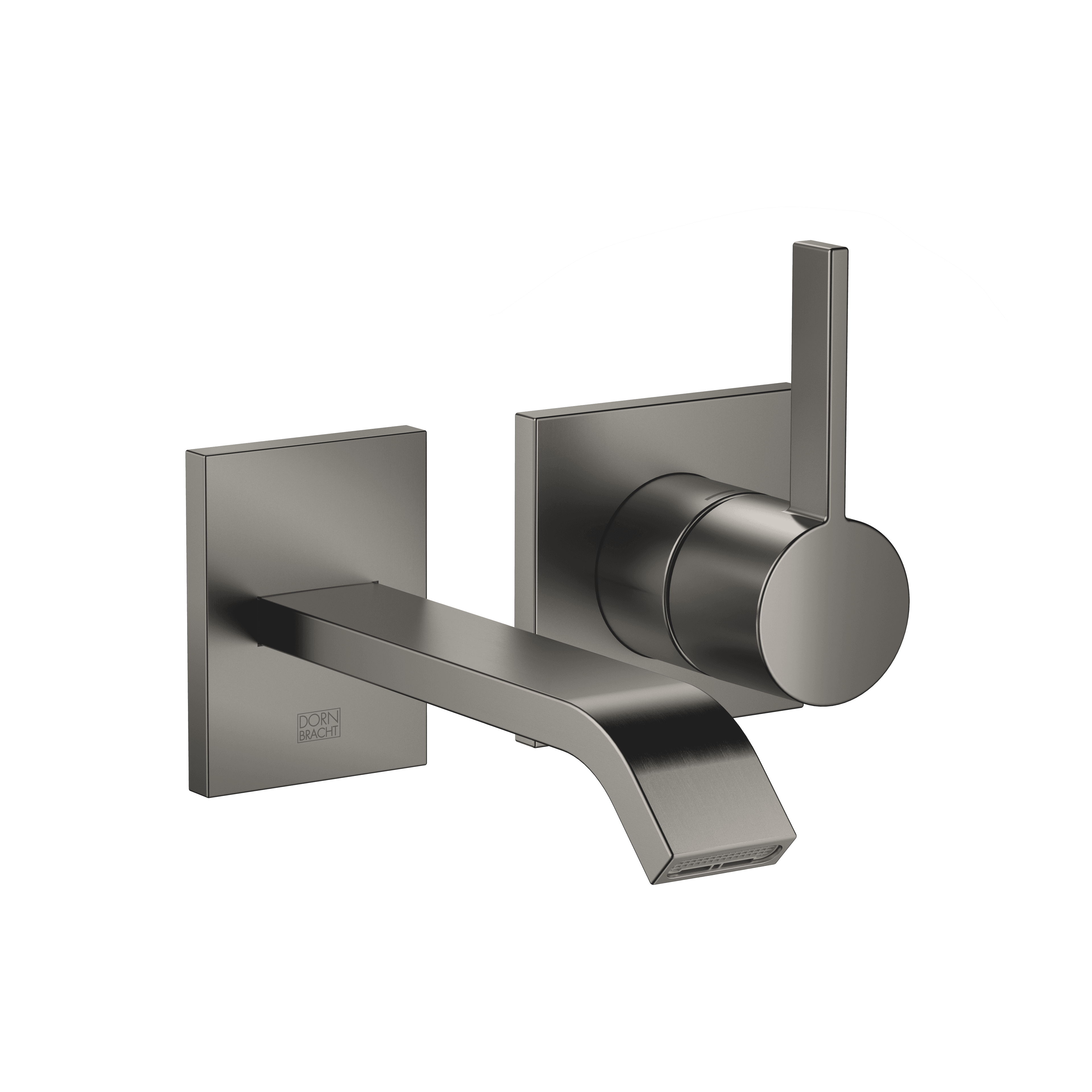 IMO Wall-mounted single-lever basin mixer without pop-up waste in Brushed Dark Platinum