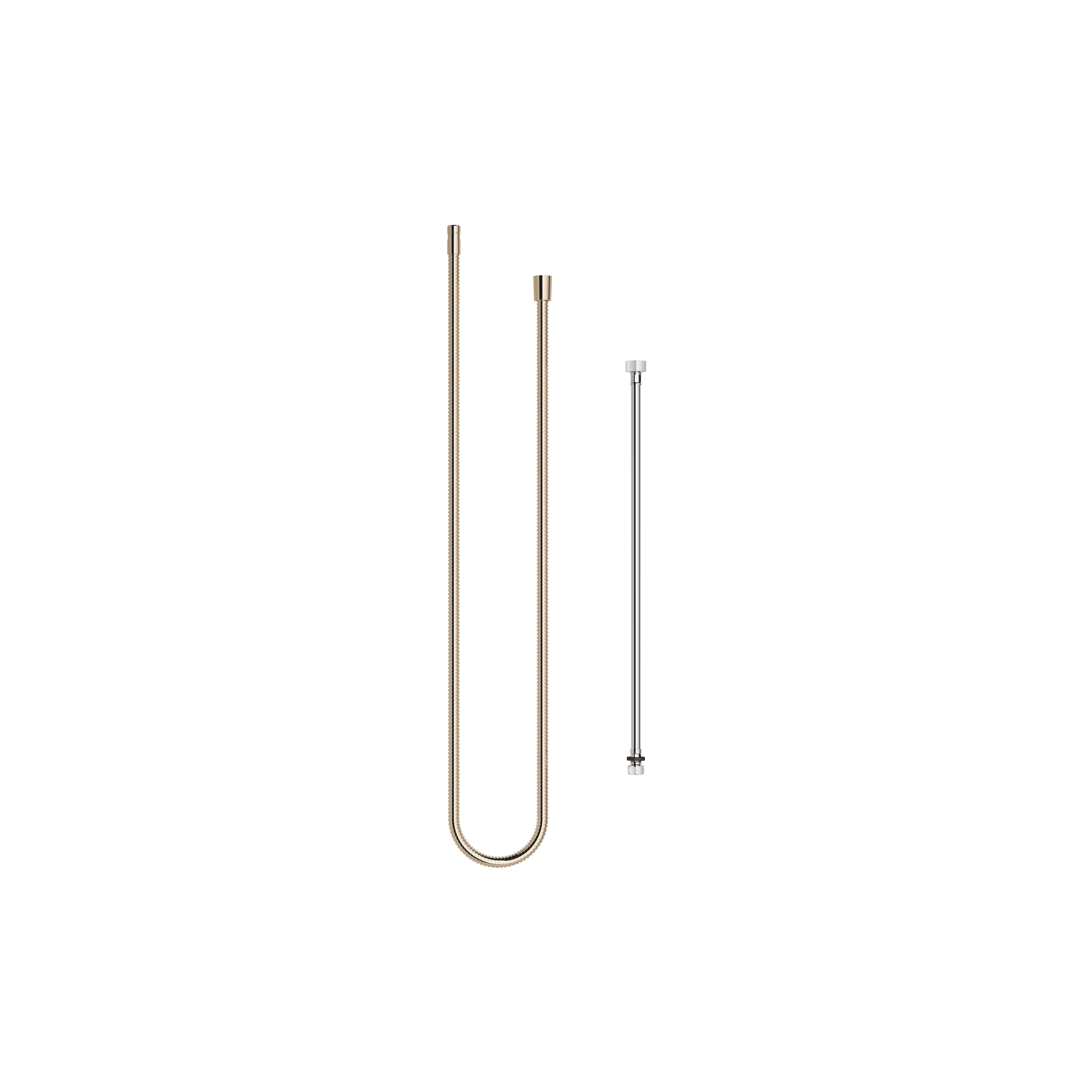 Metal shower hose in two parts 1/2" x 3/8" x 2250 mm in Light Gold (PVD)