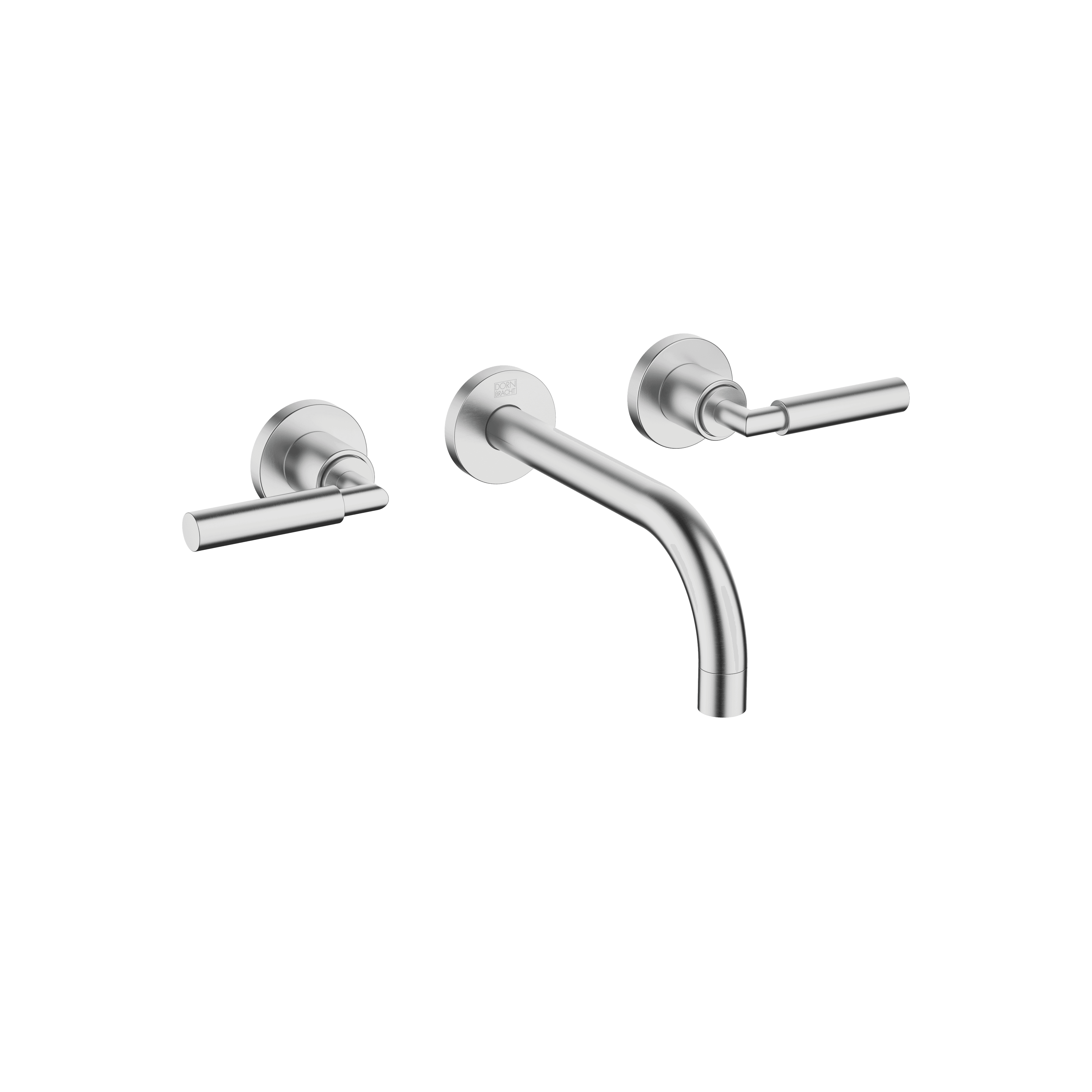 TARA Wall-mounted basin mixer without pop-up waste in Brushed Chrome