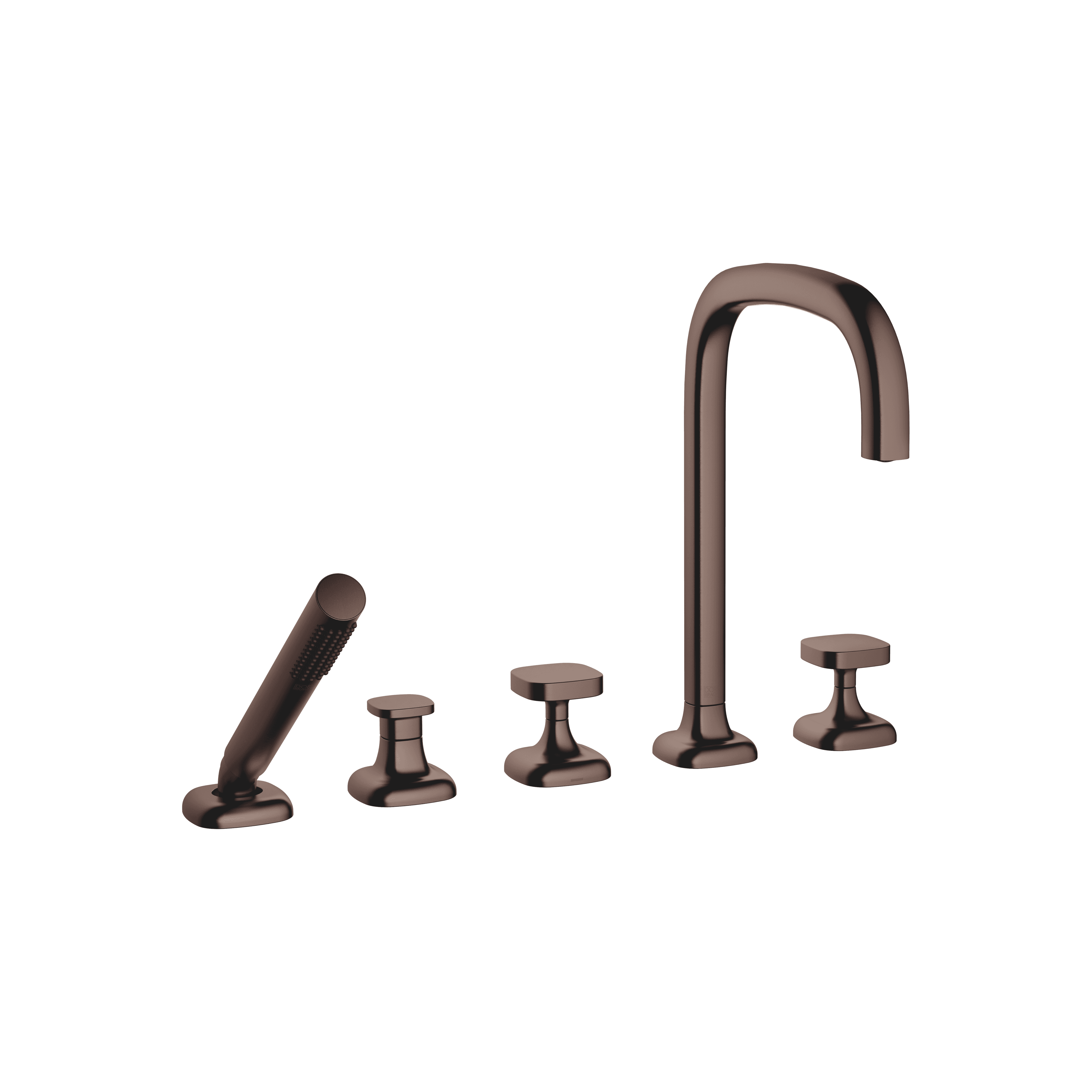 COYA Five-hole bath mixer for deck mounting with diverter in Brushed Dark Bronze (PVD)