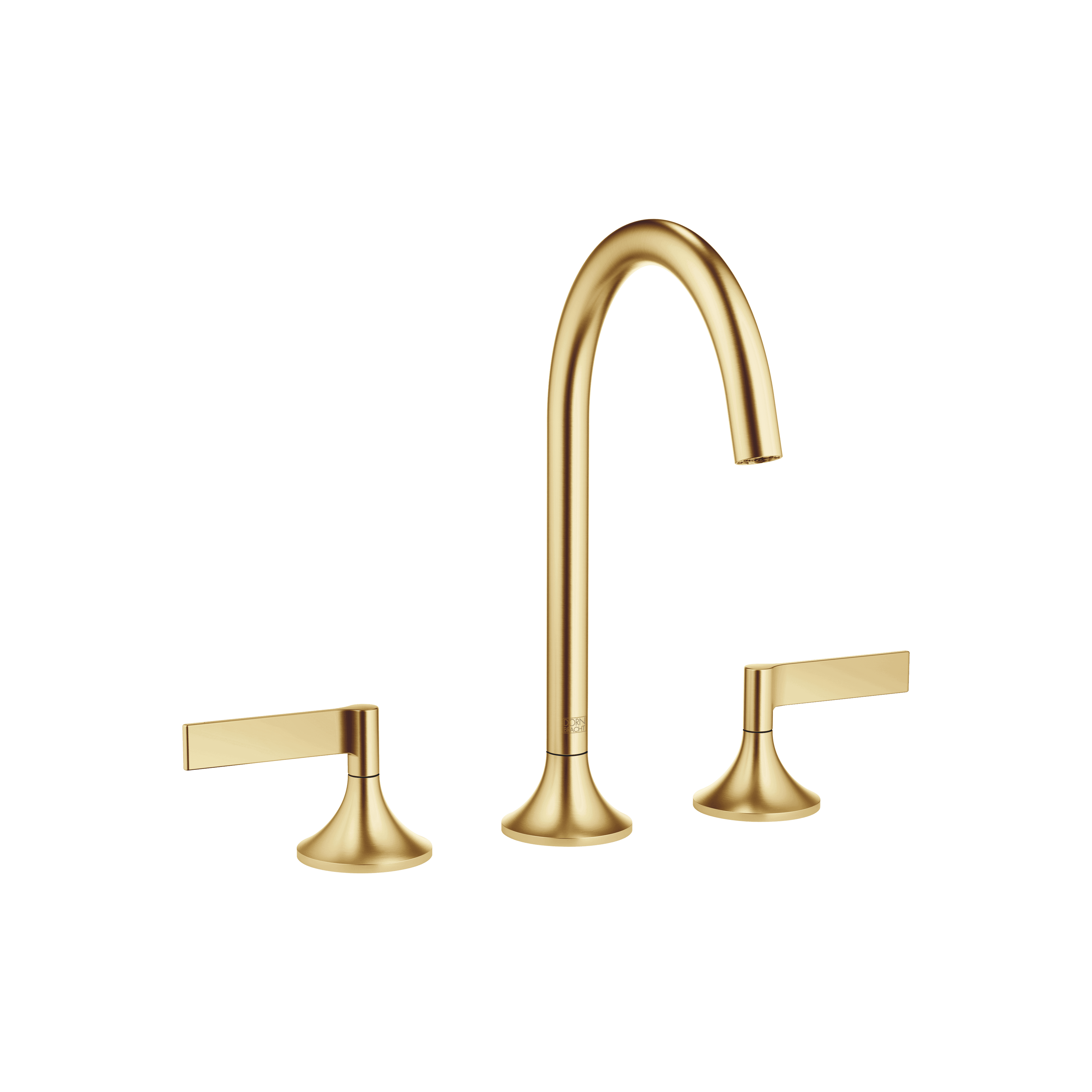 VAIA Three-hole basin mixer with pop-up waste in Brushed Durabrass (23kt Gold)