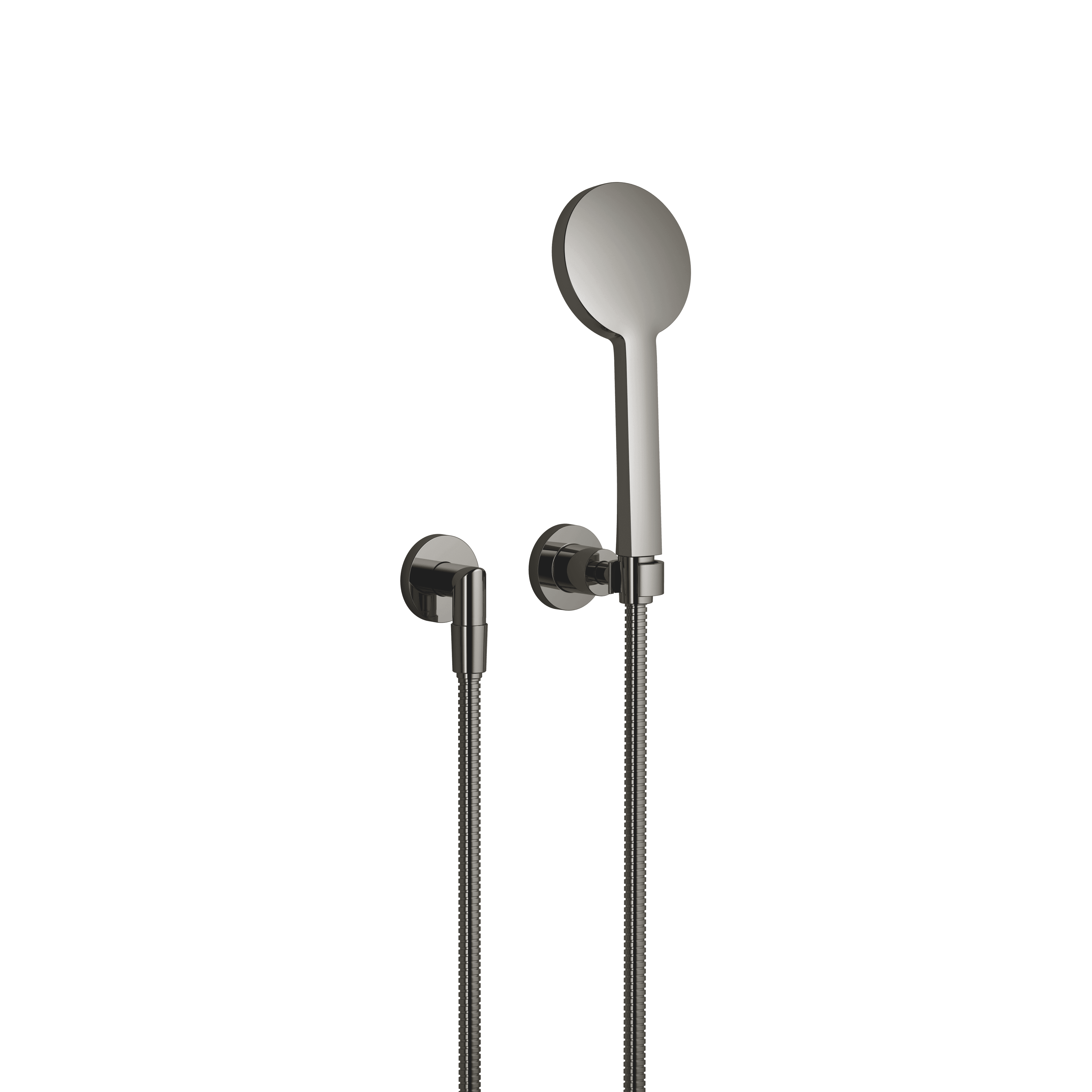 TARA Hand shower set with individual rosettes FlowReduce in Dark Chrome